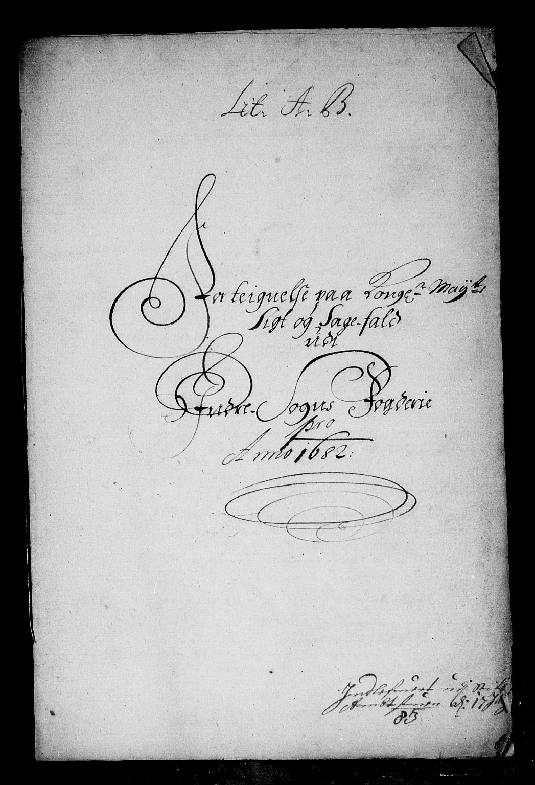 Rentekammeret inntil 1814, Reviderte regnskaper, Stiftamtstueregnskaper, Bergen stiftamt, RA/EA-6043/R/Rc/L0064: Bergen stiftamt, 1682