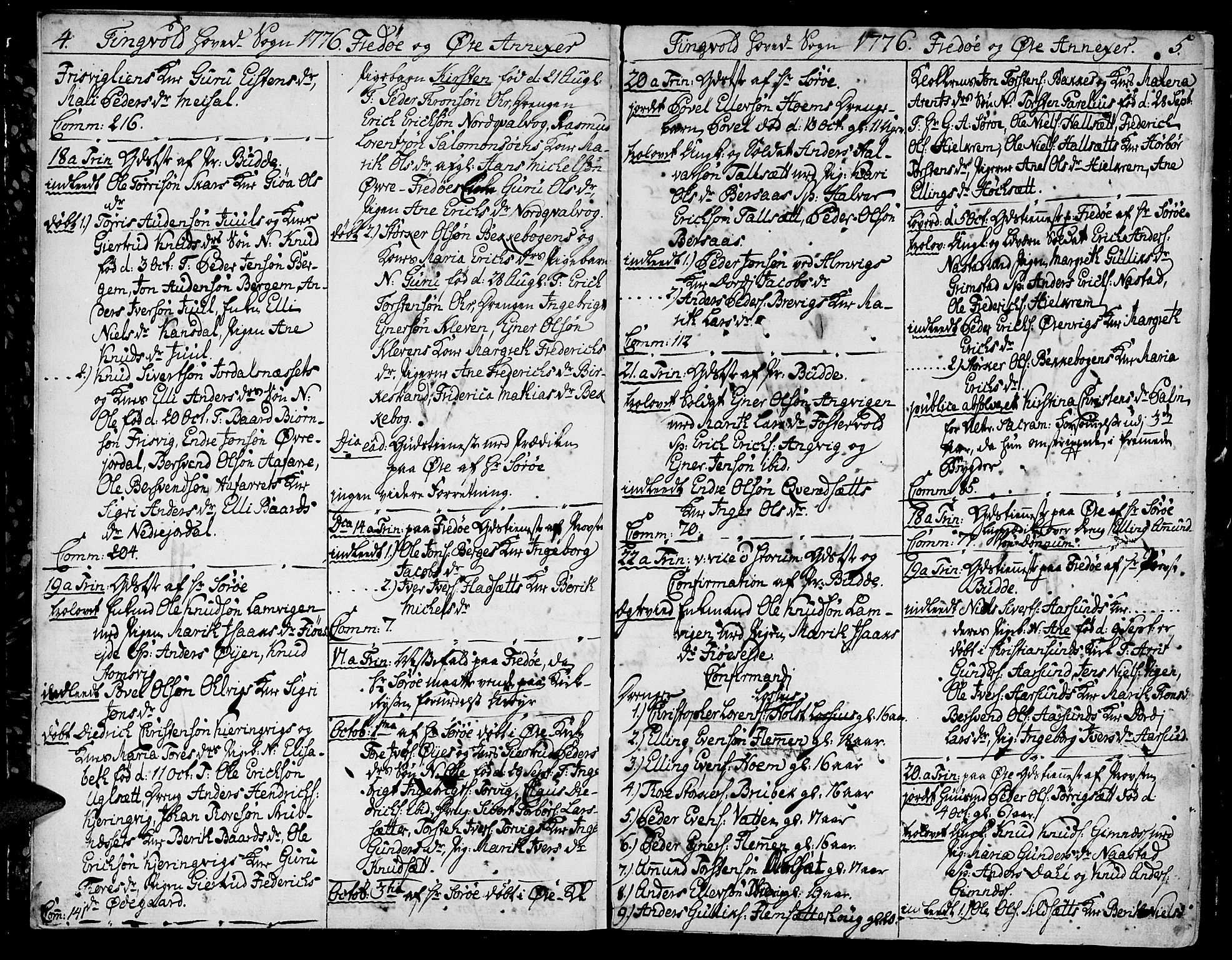 Ministerialprotokoller, klokkerbøker og fødselsregistre - Møre og Romsdal, SAT/A-1454/586/L0980: Parish register (official) no. 586A06, 1776-1794, p. 4-5