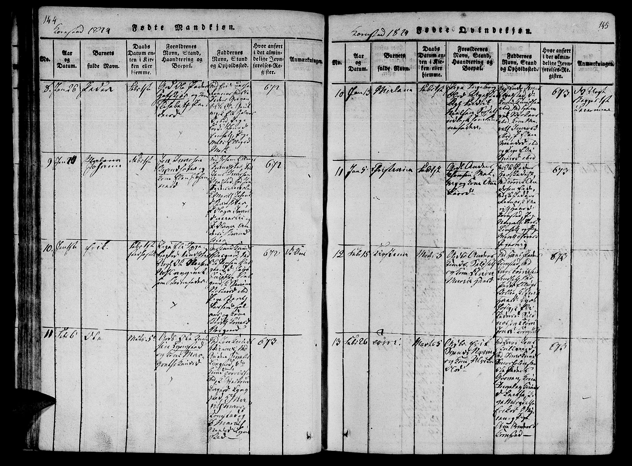 Ministerialprotokoller, klokkerbøker og fødselsregistre - Møre og Romsdal, AV/SAT-A-1454/568/L0800: Parish register (official) no. 568A09 /3, 1820-1830, p. 144-145