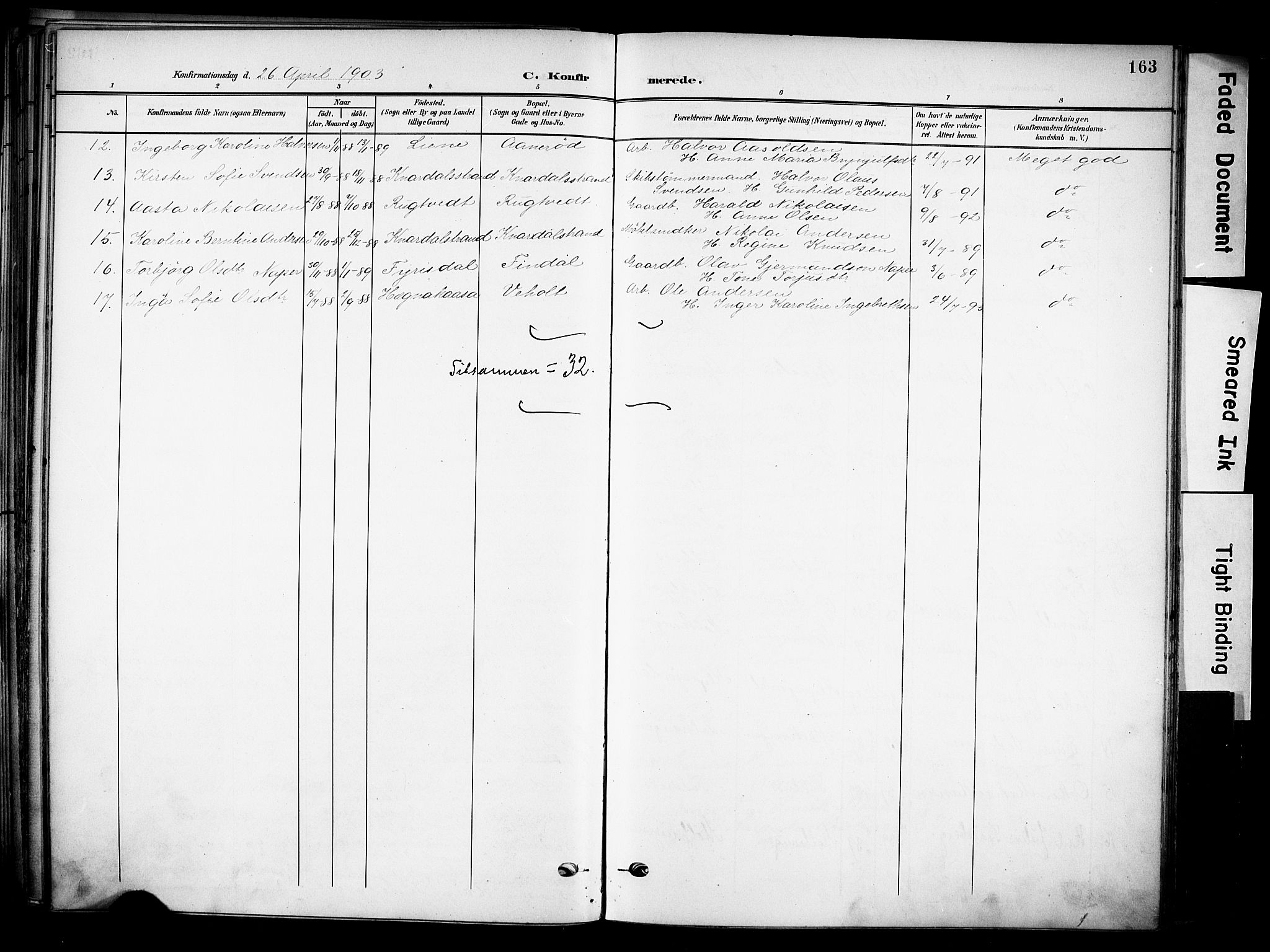 Solum kirkebøker, SAKO/A-306/F/Fa/L0011: Parish register (official) no. I 11, 1898-1909, p. 163