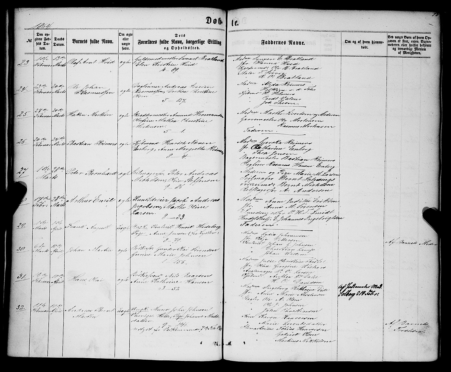 Nykirken Sokneprestembete, AV/SAB-A-77101/H/Haa/L0015: Parish register (official) no. B 2, 1858-1869, p. 75