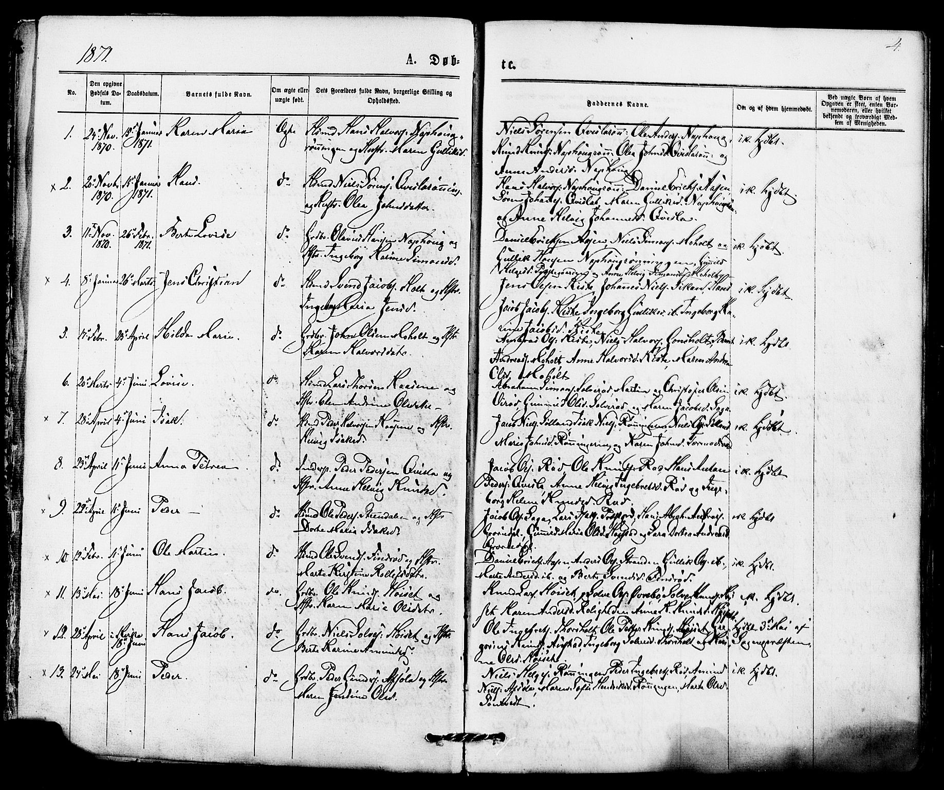 Siljan kirkebøker, AV/SAKO-A-300/F/Fa/L0002: Parish register (official) no. 2, 1870-1895, p. 4