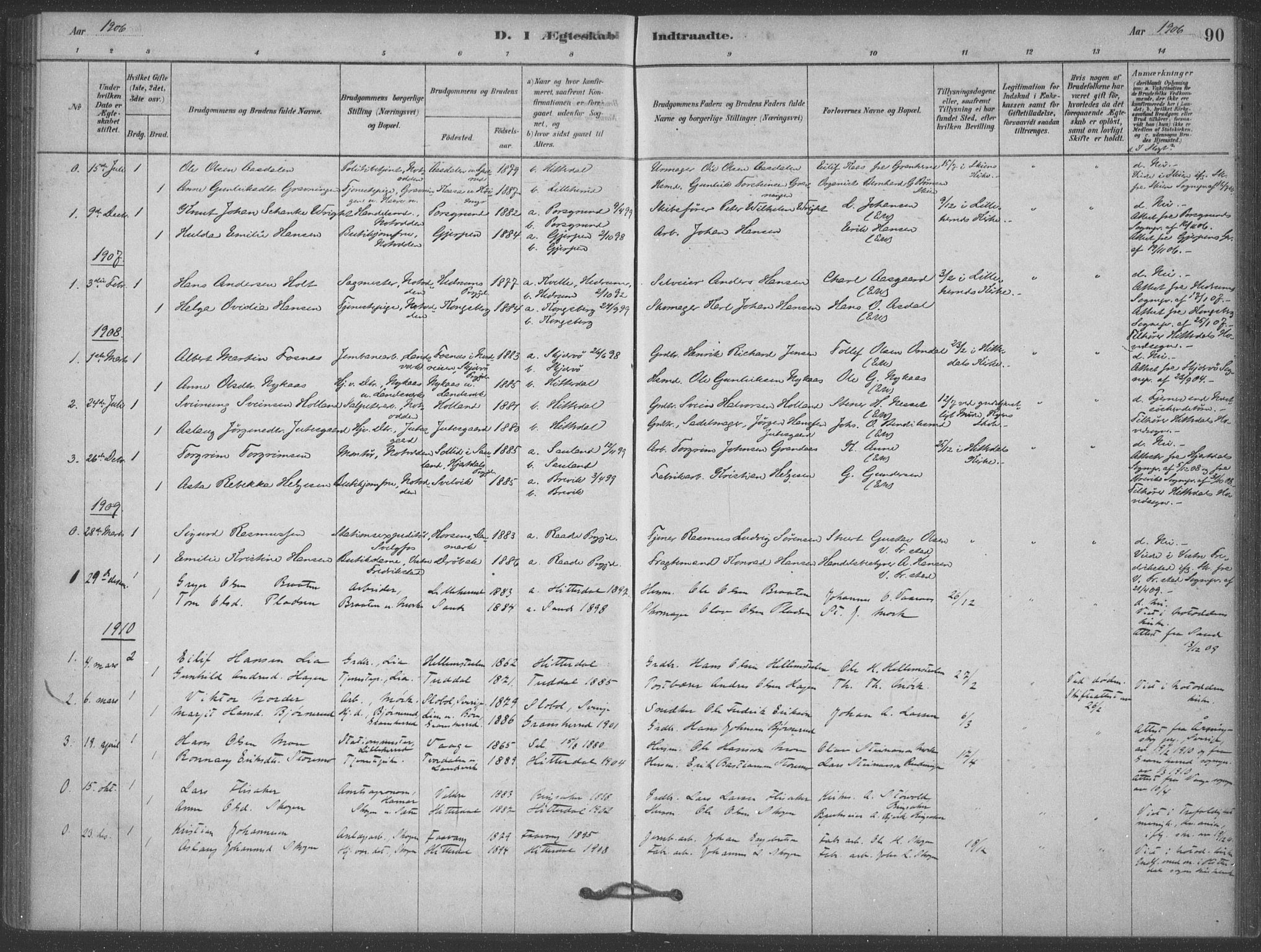 Heddal kirkebøker, SAKO/A-268/F/Fb/L0002: Parish register (official) no. II 2, 1878-1913, p. 90