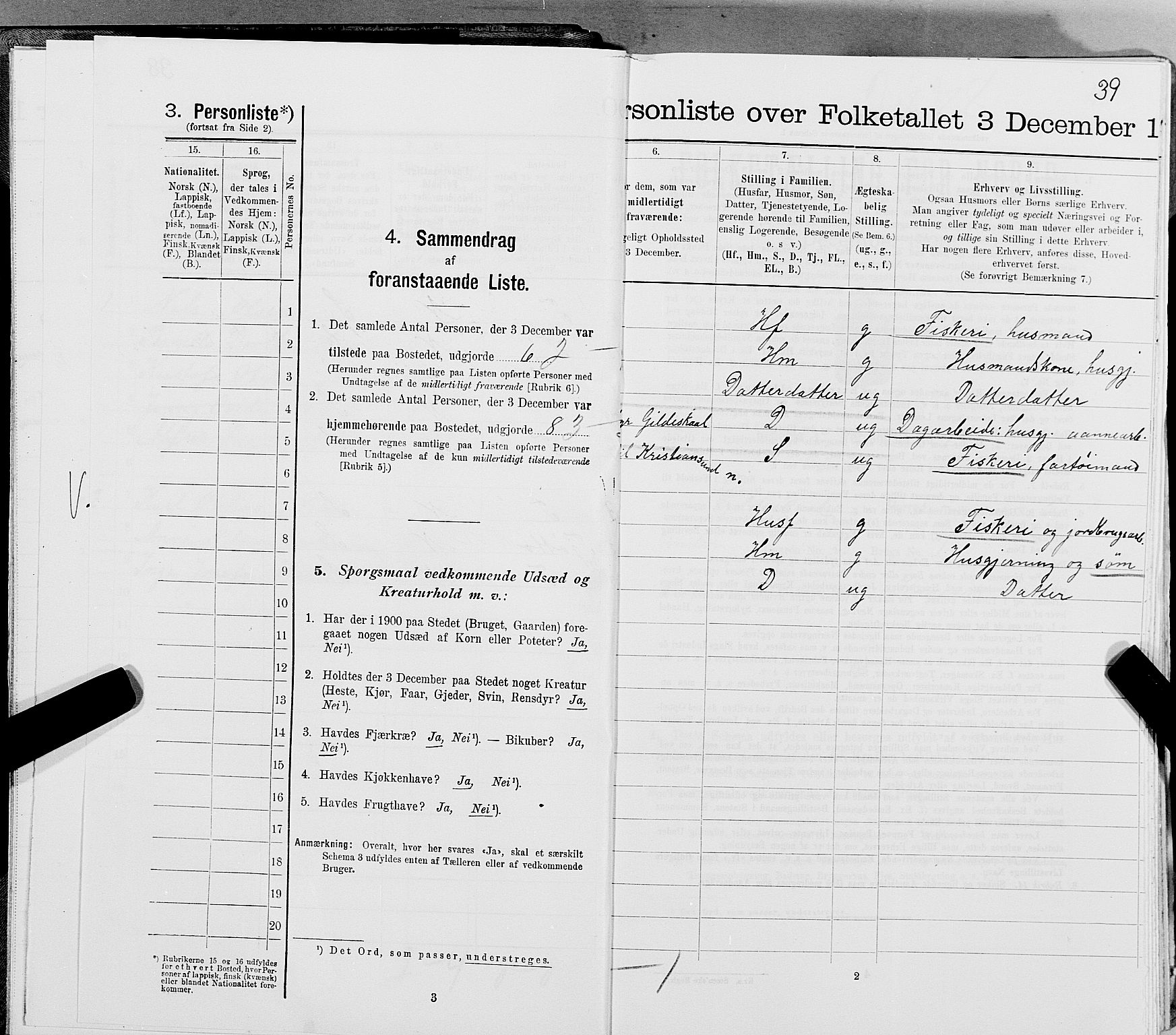 SAT, 1900 census for Gildeskål, 1900, p. 554