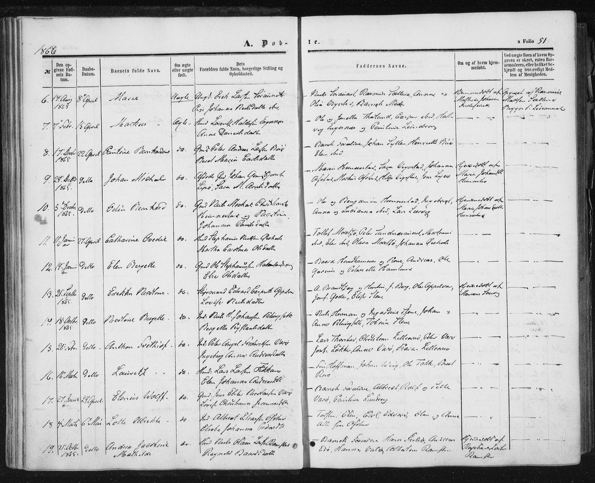 Ministerialprotokoller, klokkerbøker og fødselsregistre - Nord-Trøndelag, AV/SAT-A-1458/784/L0670: Parish register (official) no. 784A05, 1860-1876, p. 51