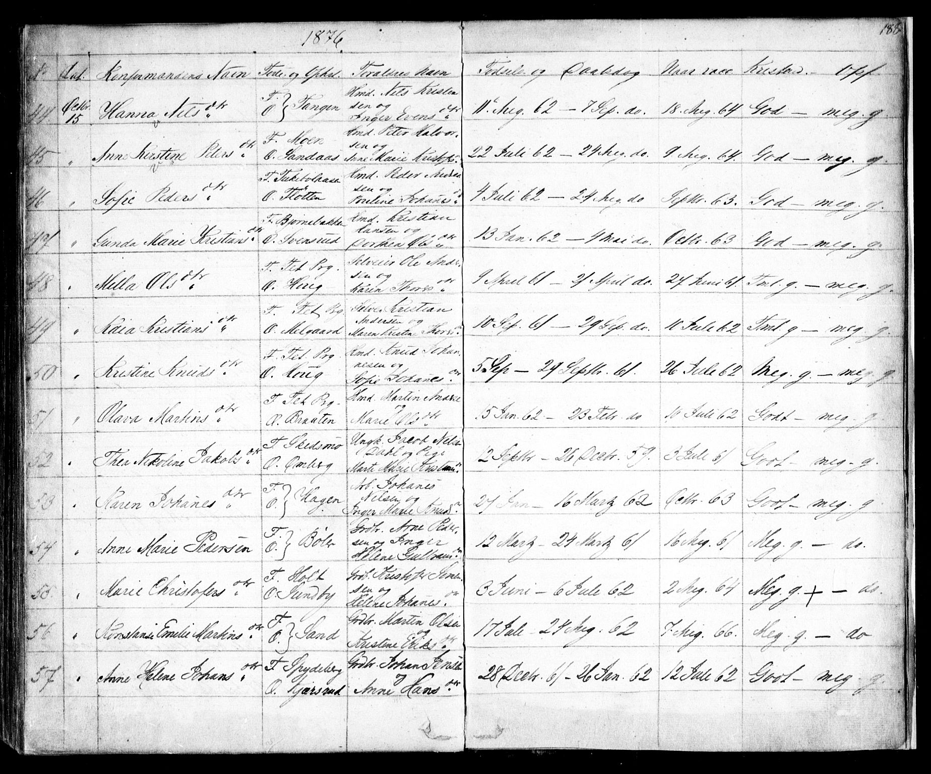 Enebakk prestekontor Kirkebøker, AV/SAO-A-10171c/F/Fa/L0010: Parish register (official) no. I 10, 1829-1876, p. 188