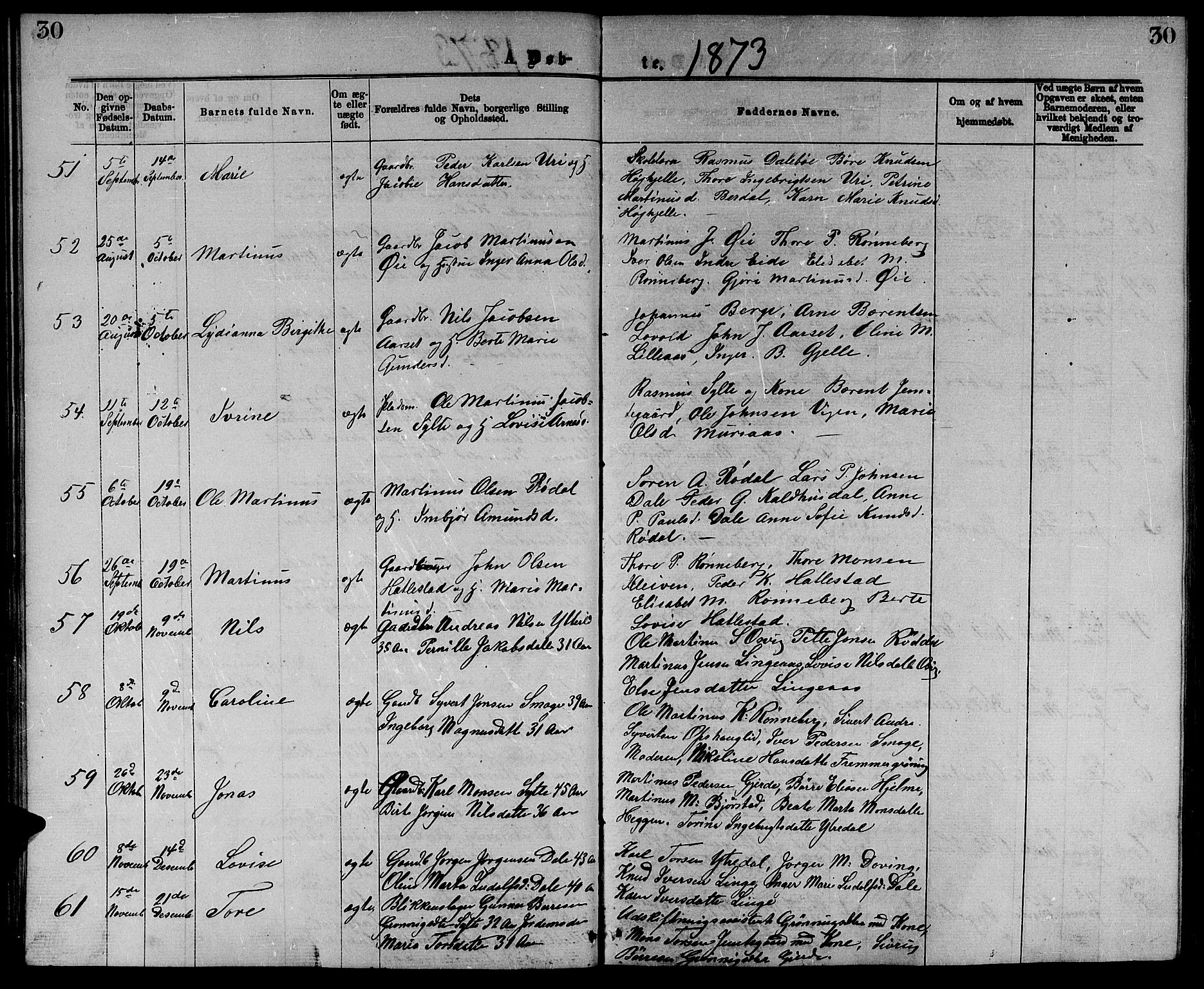 Ministerialprotokoller, klokkerbøker og fødselsregistre - Møre og Romsdal, SAT/A-1454/519/L0262: Parish register (copy) no. 519C03, 1866-1884, p. 30