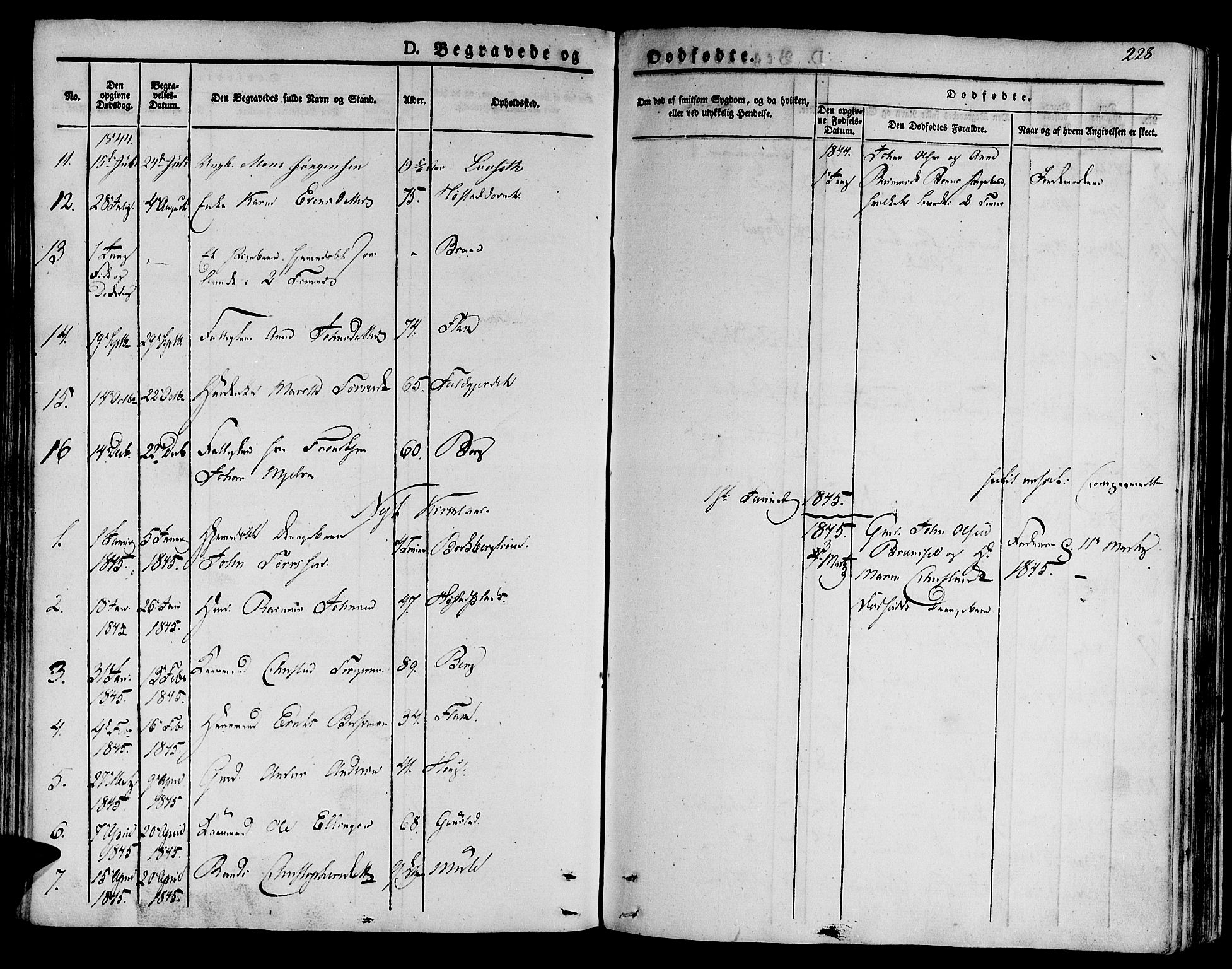 Ministerialprotokoller, klokkerbøker og fødselsregistre - Sør-Trøndelag, AV/SAT-A-1456/612/L0374: Parish register (official) no. 612A07 /1, 1829-1845, p. 228