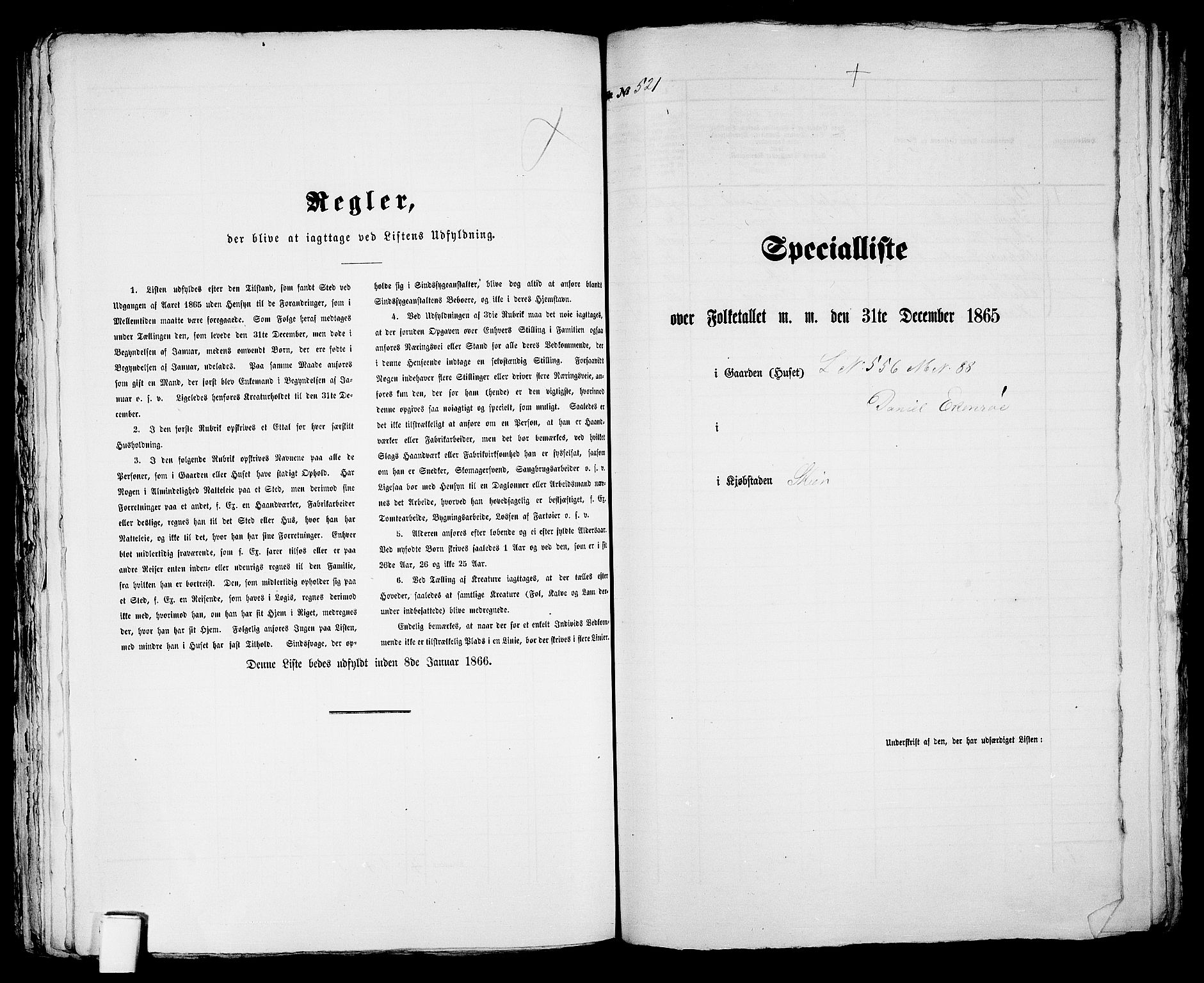 RA, 1865 census for Skien, 1865, p. 1067