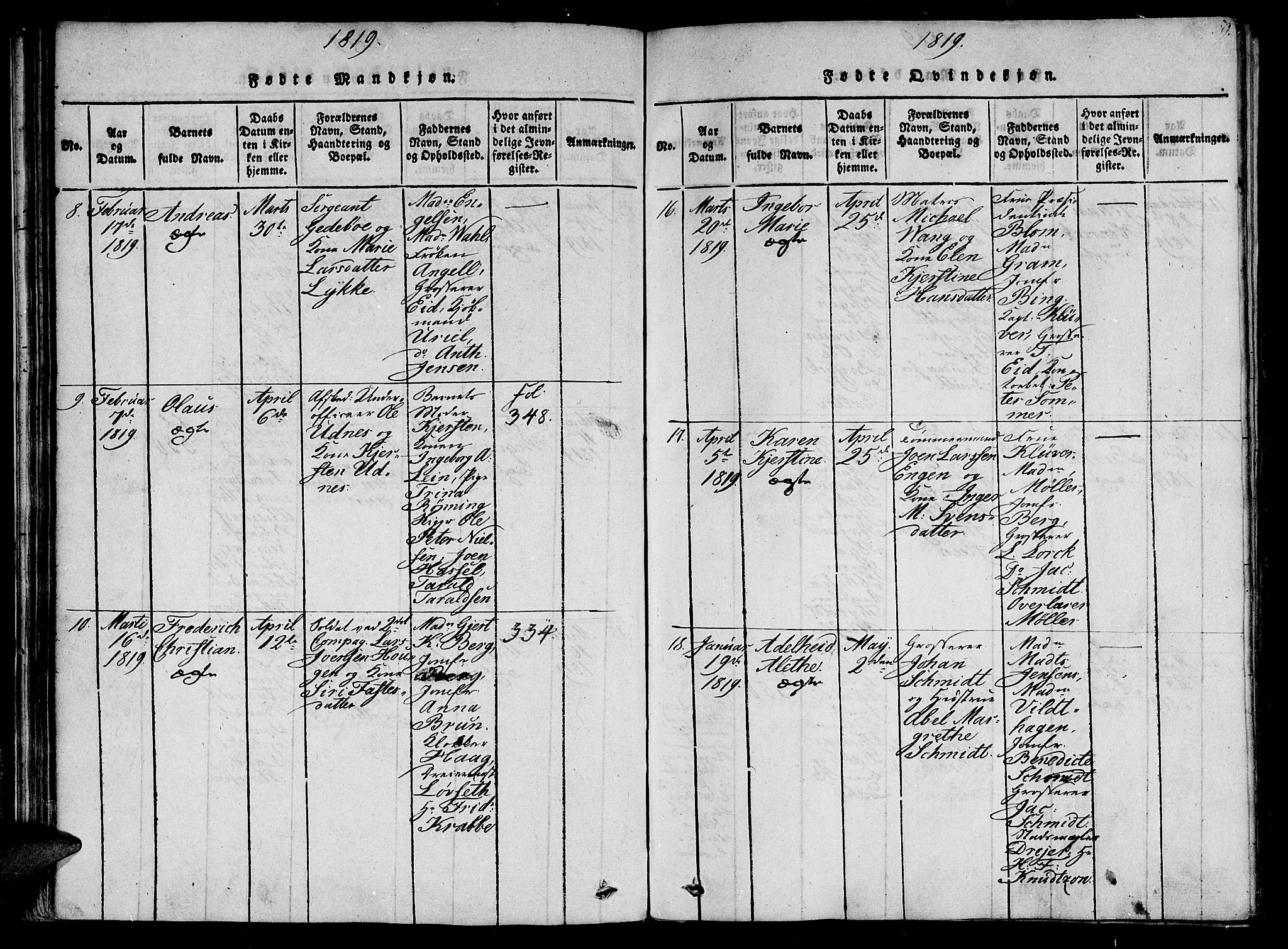 Ministerialprotokoller, klokkerbøker og fødselsregistre - Sør-Trøndelag, SAT/A-1456/602/L0107: Parish register (official) no. 602A05, 1815-1821, p. 59