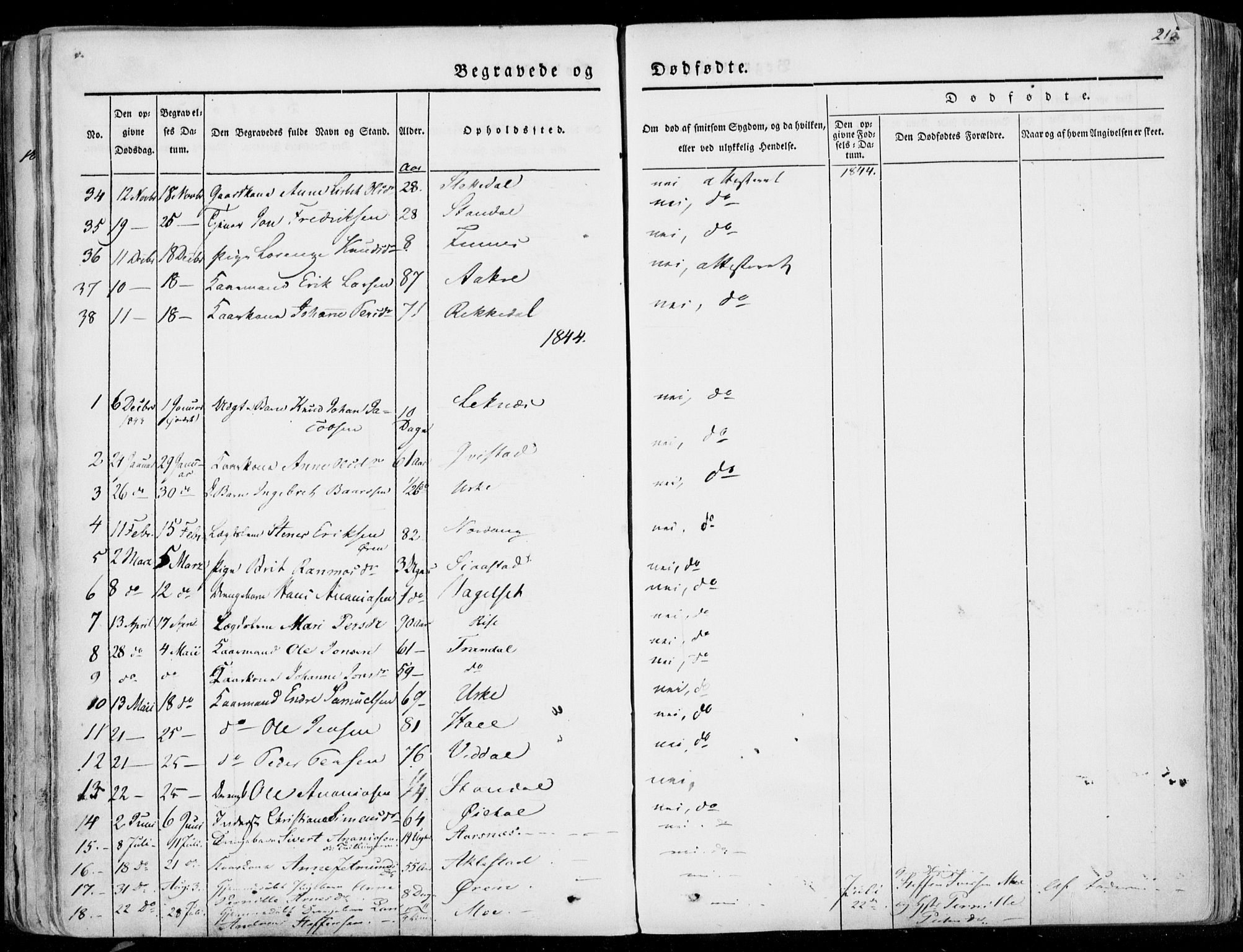 Ministerialprotokoller, klokkerbøker og fødselsregistre - Møre og Romsdal, SAT/A-1454/515/L0208: Parish register (official) no. 515A04, 1830-1846, p. 215