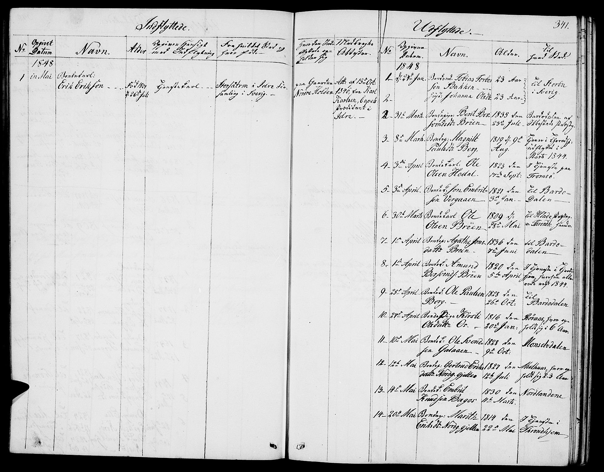 Tolga prestekontor, AV/SAH-PREST-062/L/L0004: Parish register (copy) no. 4, 1845-1887, p. 341