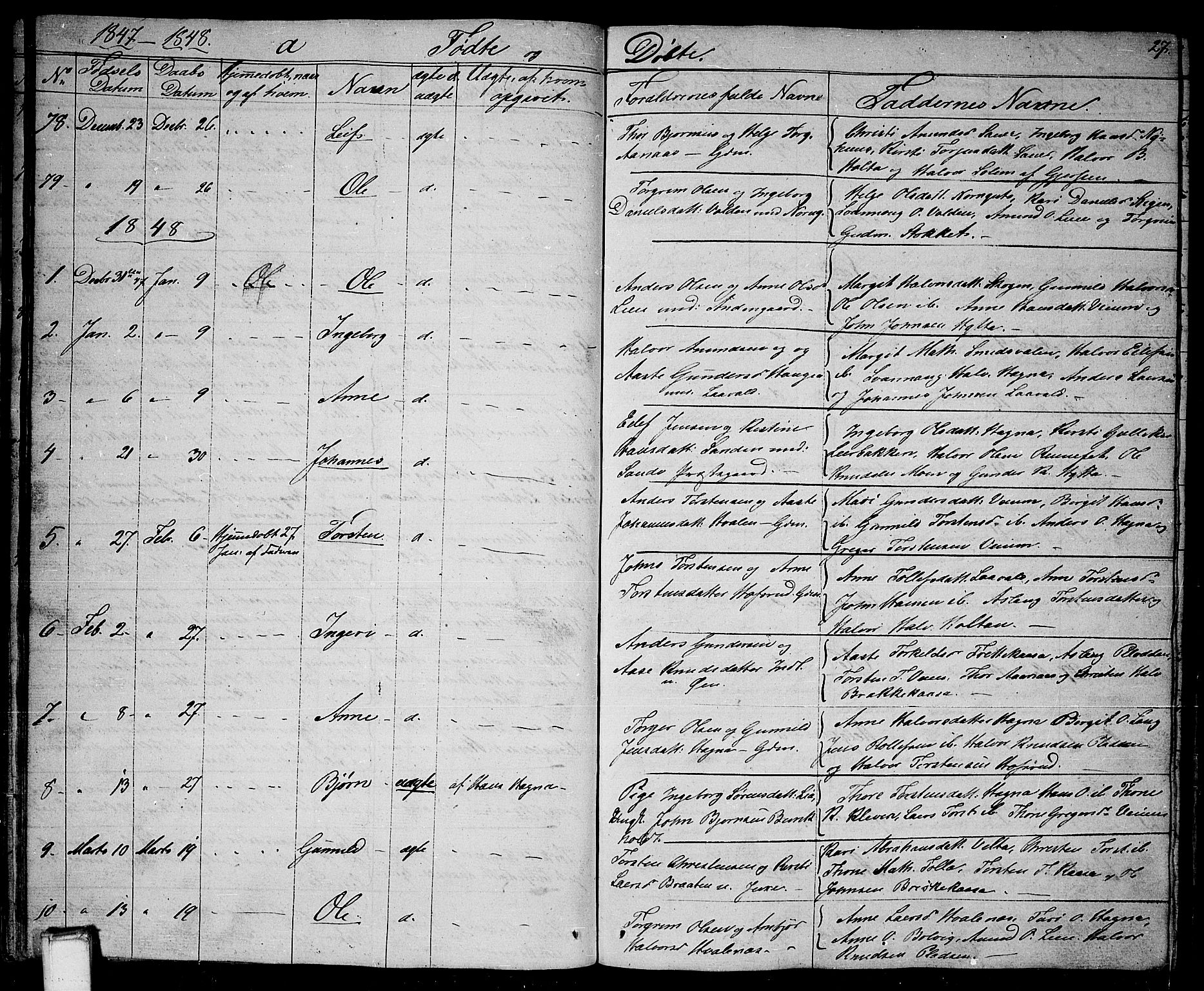 Sauherad kirkebøker, SAKO/A-298/G/Ga/L0002: Parish register (copy) no. I 2, 1842-1866, p. 27