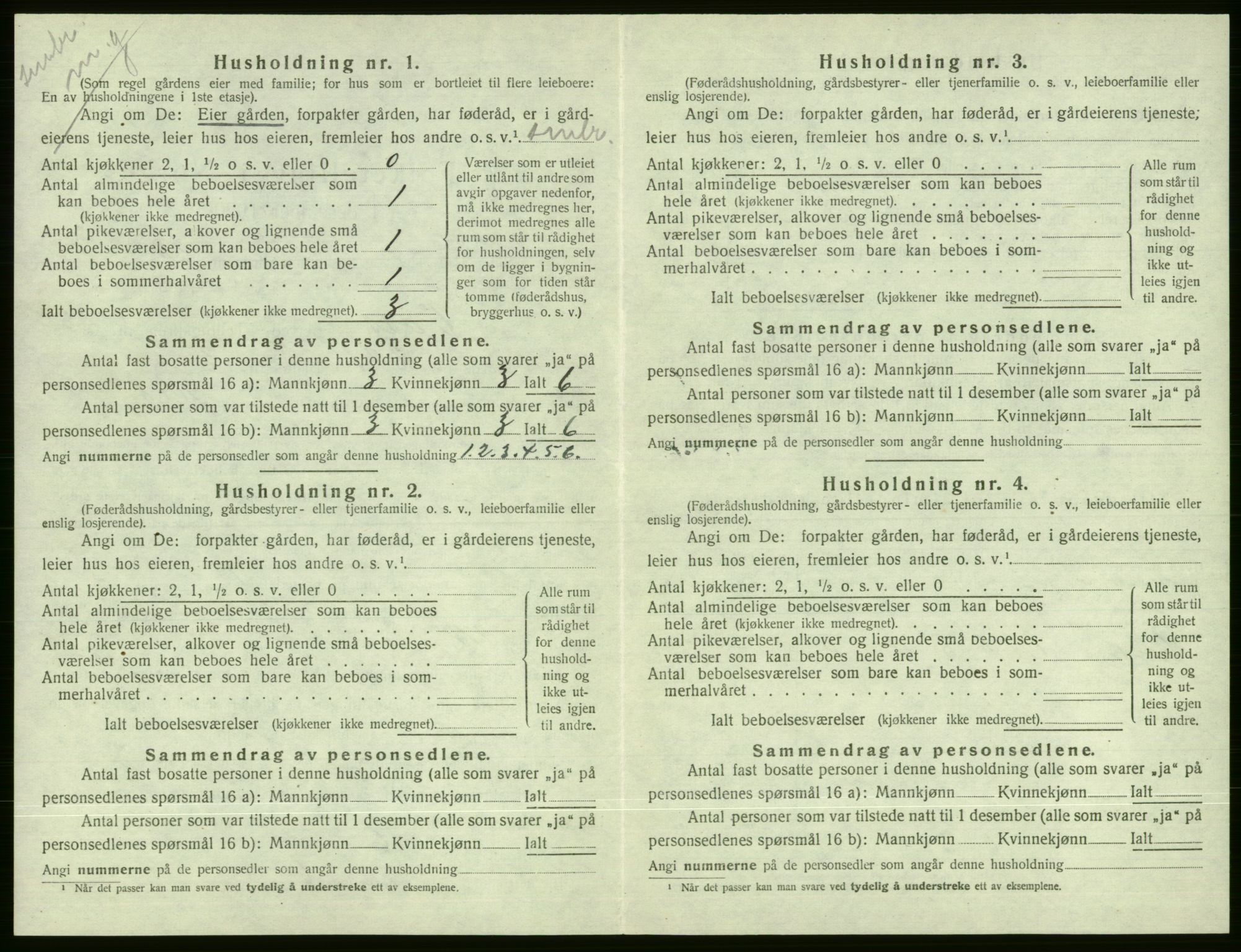 SAB, 1920 census for Voss, 1920, p. 2560