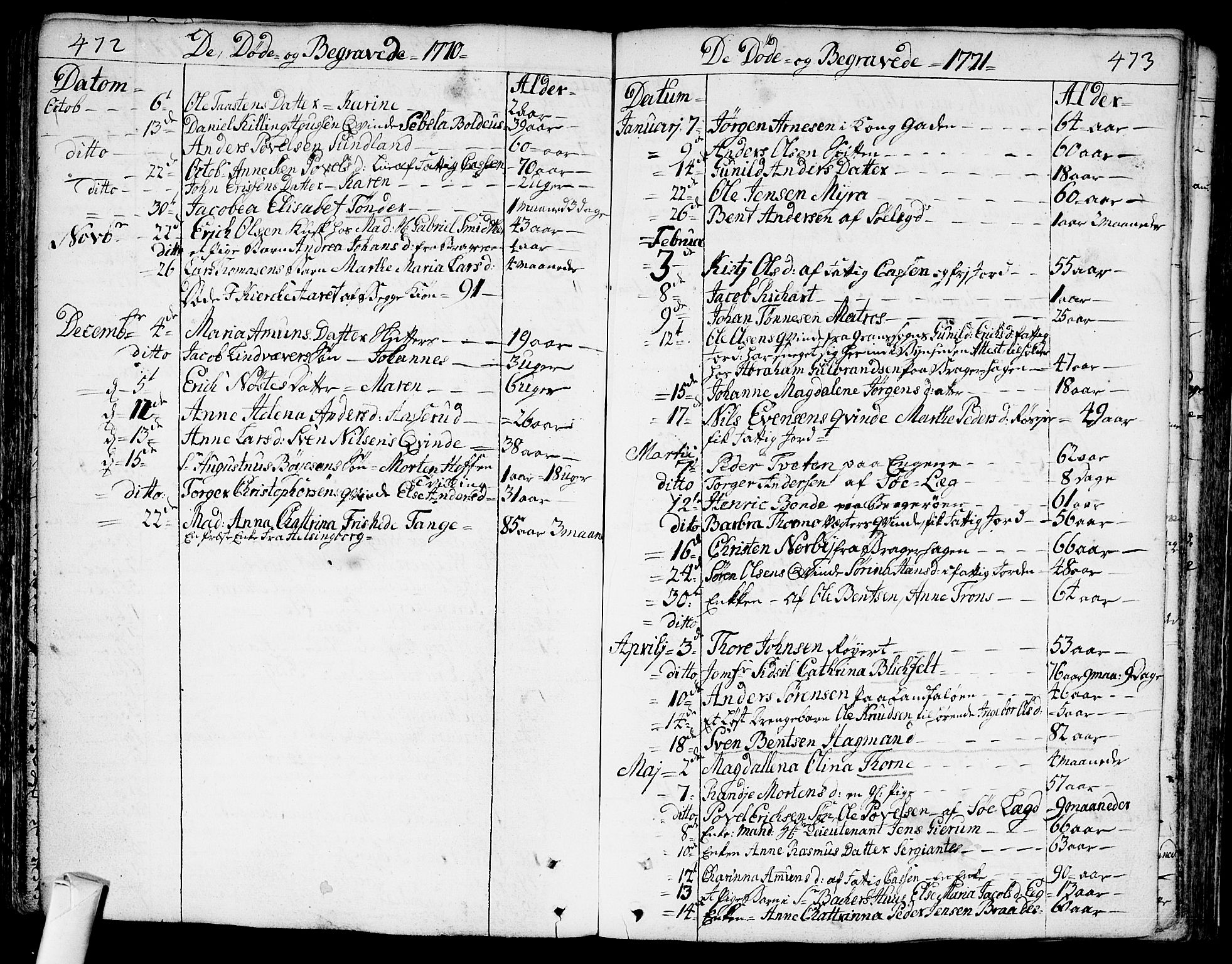 Bragernes kirkebøker, AV/SAKO-A-6/F/Fa/L0005: Parish register (official) no. I 5, 1759-1781, p. 472-473