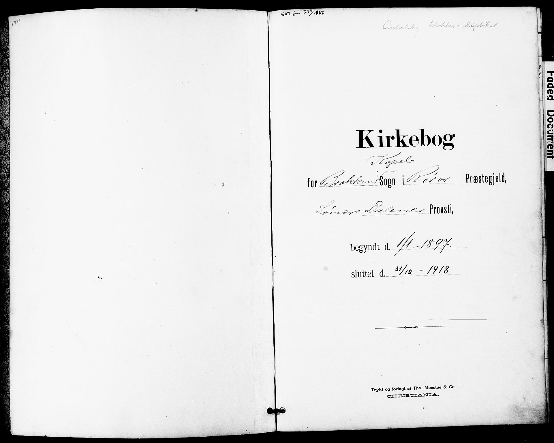 Ministerialprotokoller, klokkerbøker og fødselsregistre - Sør-Trøndelag, SAT/A-1456/683/L0950: Parish register (copy) no. 683C02, 1897-1918