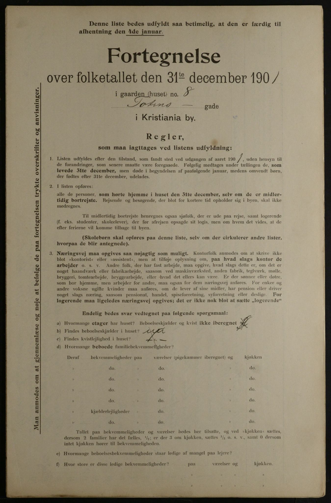 OBA, Municipal Census 1901 for Kristiania, 1901, p. 17722