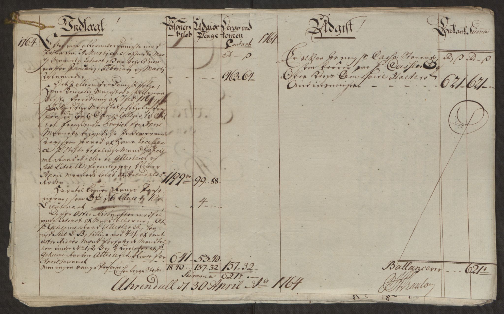 Rentekammeret inntil 1814, Reviderte regnskaper, Byregnskaper, AV/RA-EA-4066/R/Rl/L0230/0001: [L4] Kontribusjonsregnskap / Ekstraskatt, 1762-1764, p. 493
