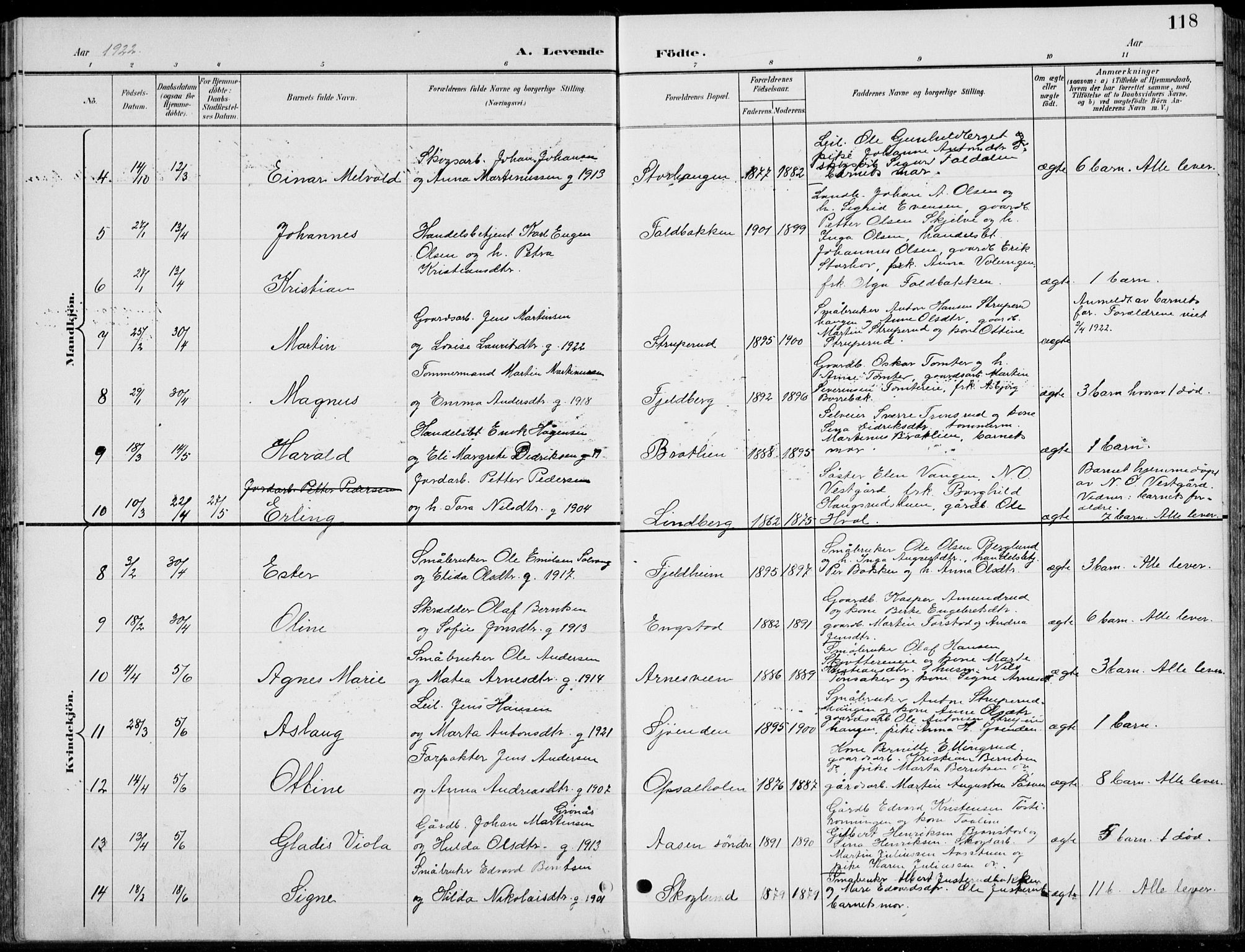 Romedal prestekontor, AV/SAH-PREST-004/L/L0013: Parish register (copy) no. 13, 1896-1937, p. 118