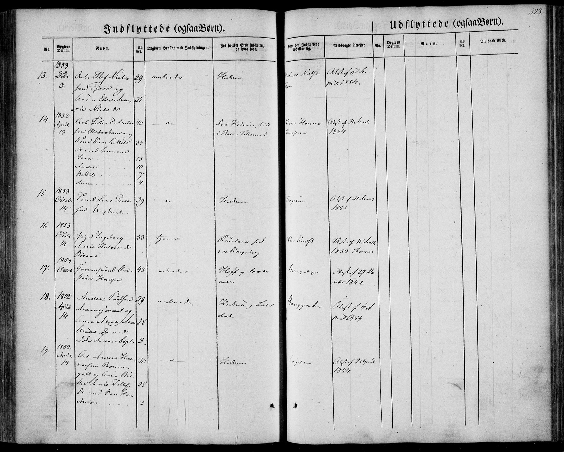 Larvik kirkebøker, AV/SAKO-A-352/F/Fa/L0003: Parish register (official) no. I 3, 1848-1856, p. 323