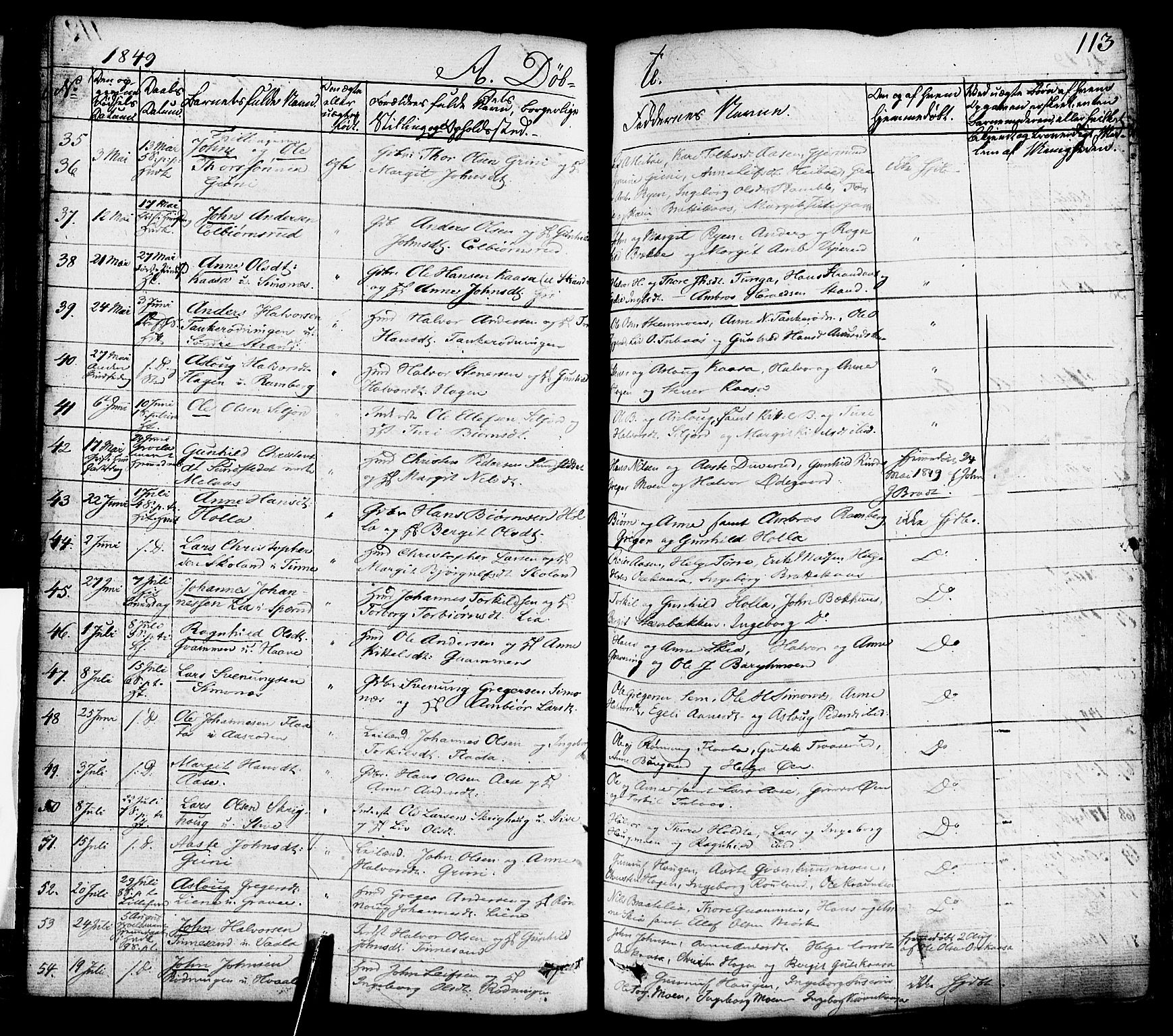 Heddal kirkebøker, AV/SAKO-A-268/F/Fa/L0006: Parish register (official) no. I 6, 1837-1854, p. 113