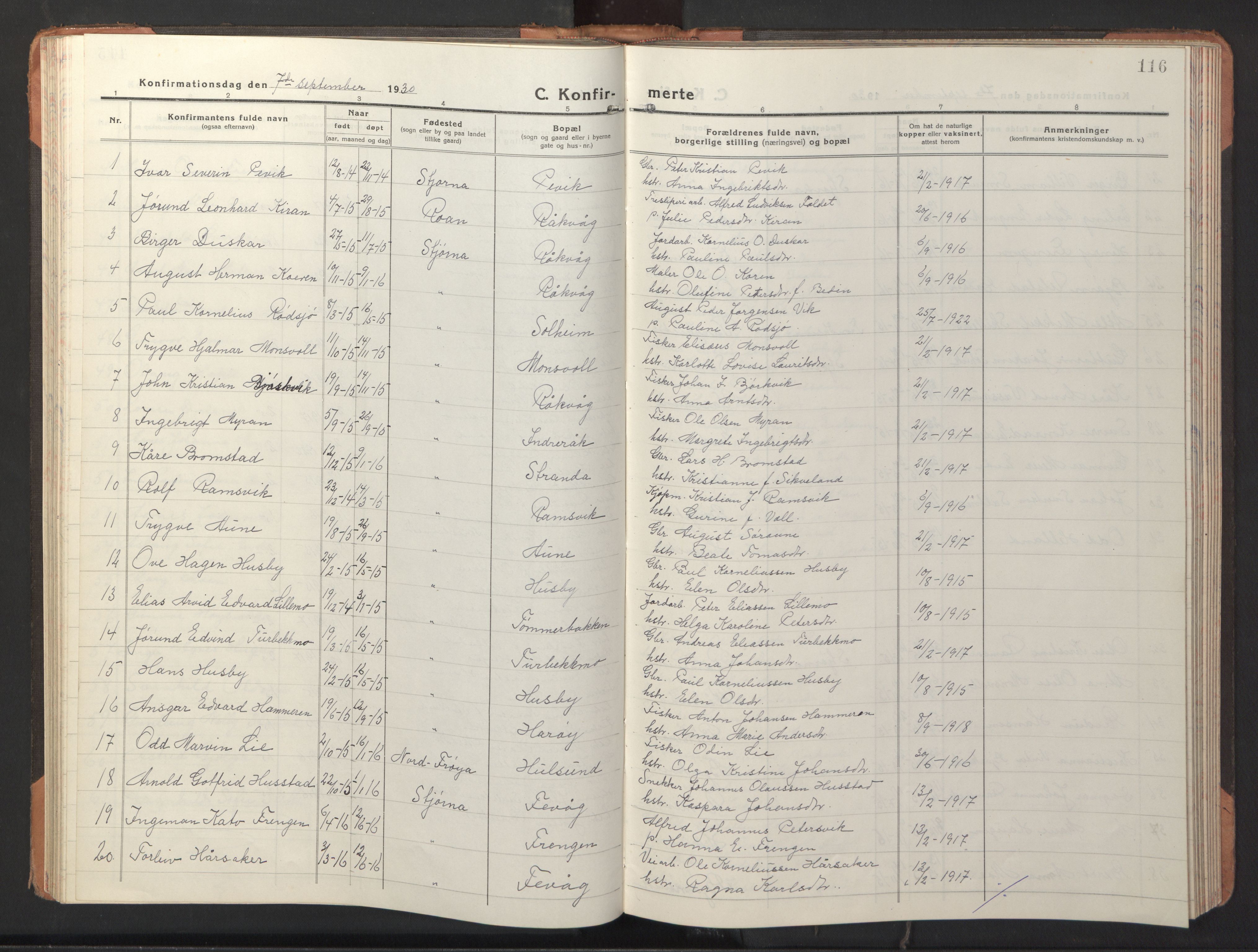 Ministerialprotokoller, klokkerbøker og fødselsregistre - Sør-Trøndelag, SAT/A-1456/653/L0658: Parish register (copy) no. 653C02, 1919-1947, p. 116