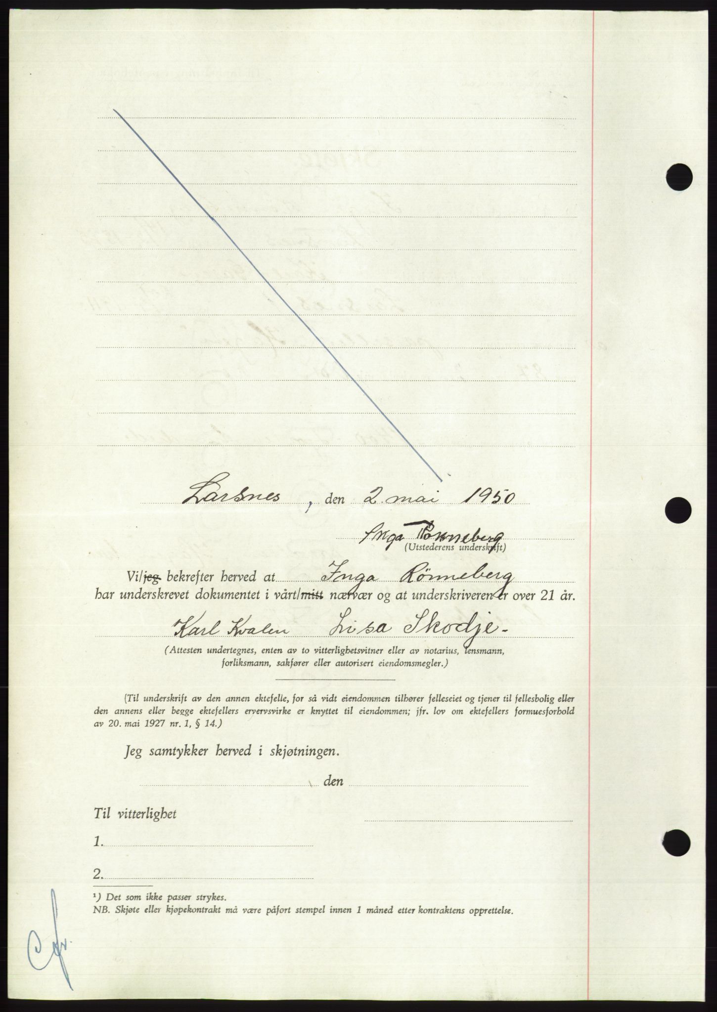 Søre Sunnmøre sorenskriveri, AV/SAT-A-4122/1/2/2C/L0086: Mortgage book no. 12A, 1949-1950, Diary no: : 903/1950