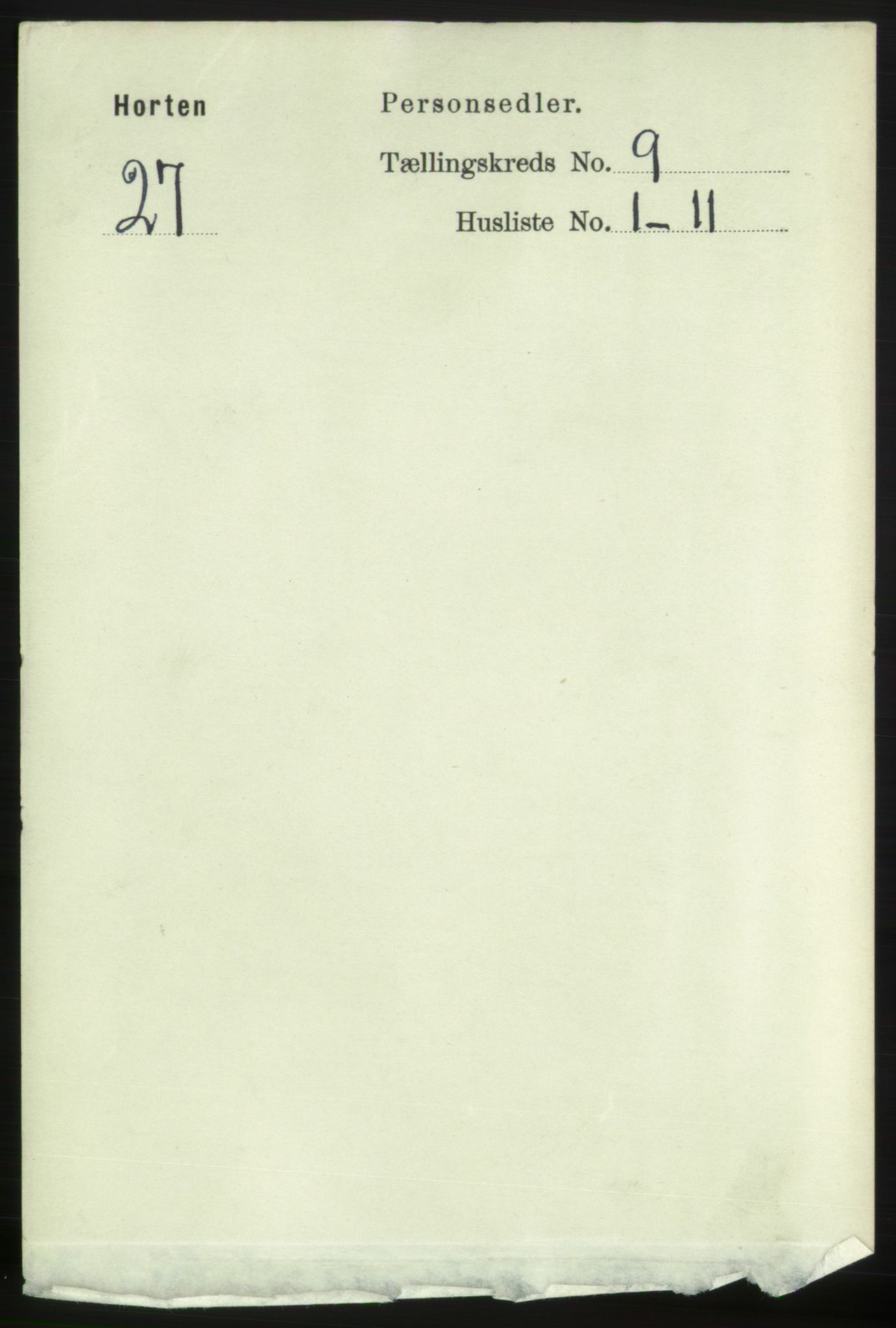 RA, 1891 census for 0703 Horten, 1891, p. 5529