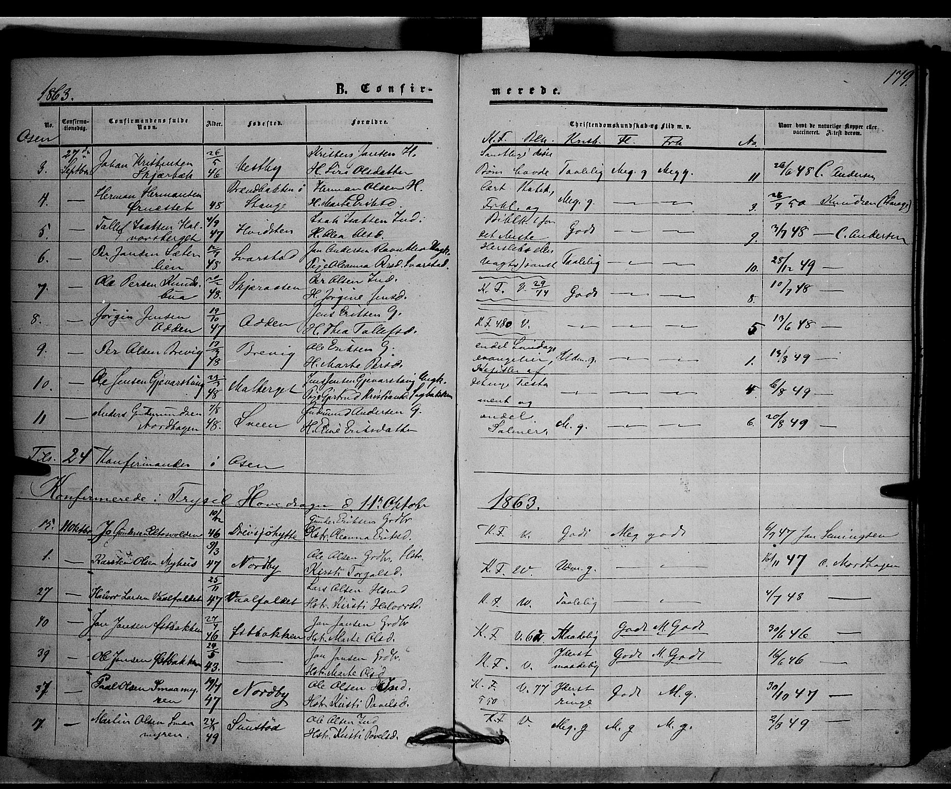 Trysil prestekontor, AV/SAH-PREST-046/H/Ha/Haa/L0005: Parish register (official) no. 5, 1851-1865, p. 179