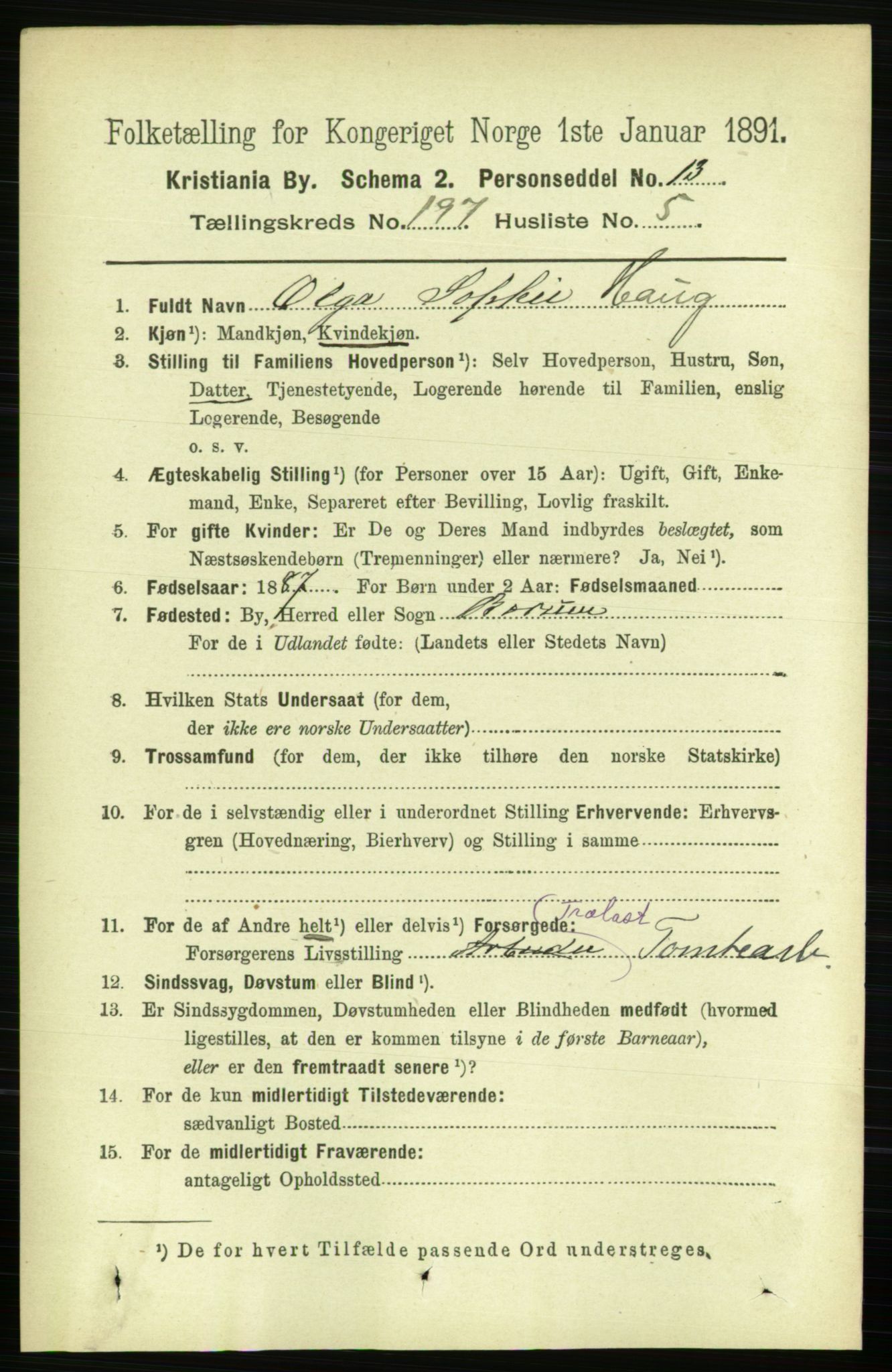 RA, 1891 census for 0301 Kristiania, 1891, p. 118902
