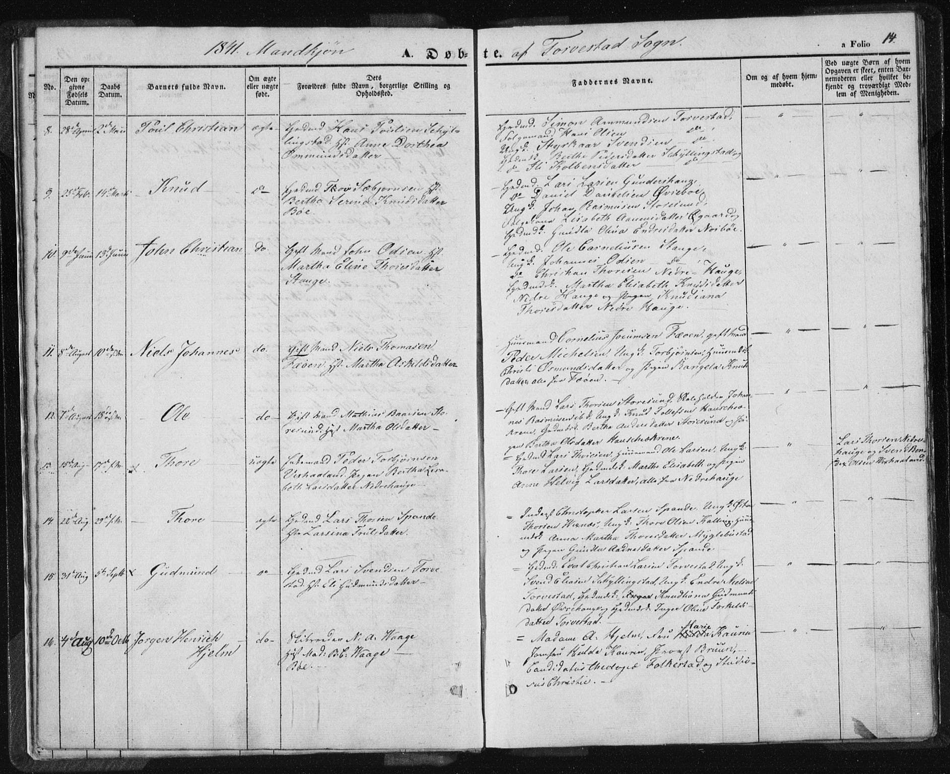 Torvastad sokneprestkontor, AV/SAST-A -101857/H/Ha/Haa/L0005: Parish register (official) no. A 5, 1836-1847, p. 14