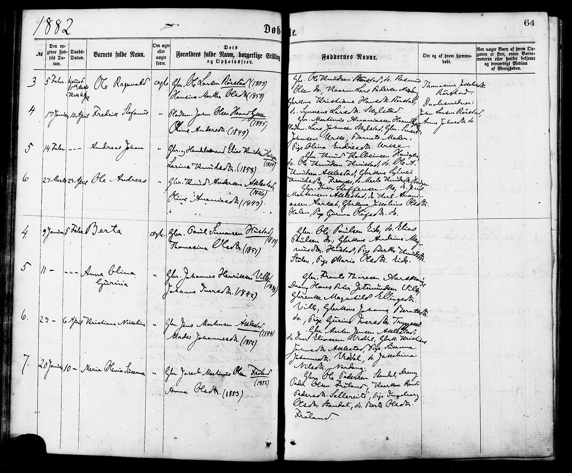 Ministerialprotokoller, klokkerbøker og fødselsregistre - Møre og Romsdal, SAT/A-1454/515/L0210: Parish register (official) no. 515A06, 1868-1885, p. 64