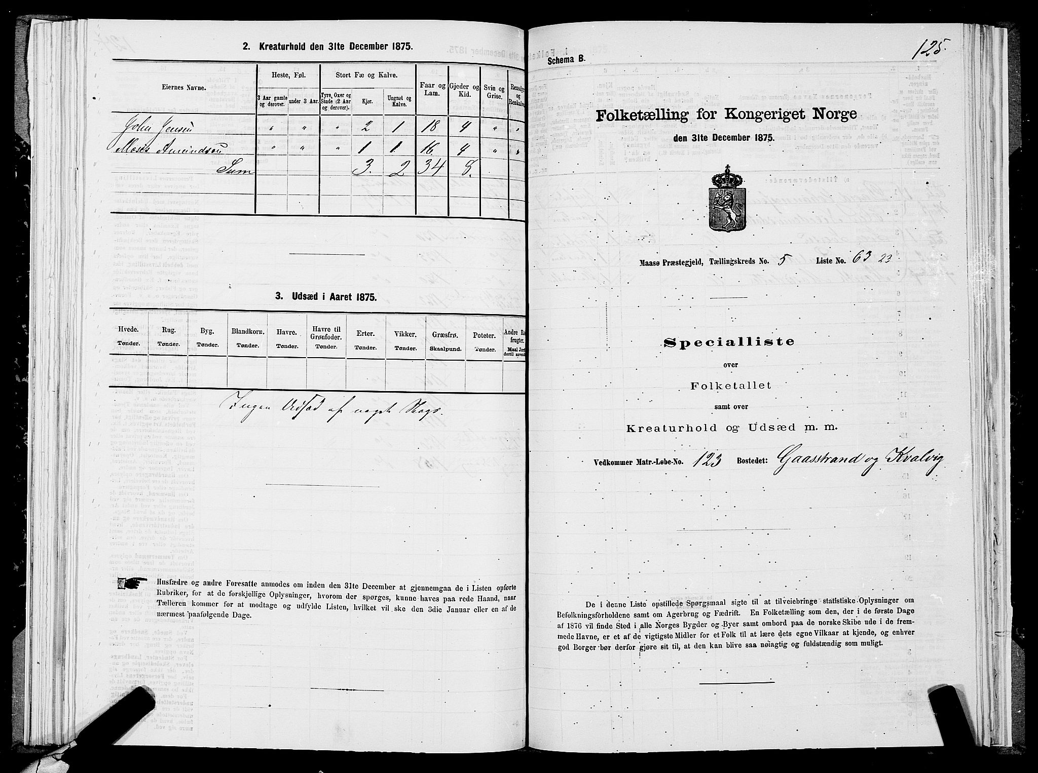 SATØ, 1875 census for 2018P Måsøy, 1875, p. 1125