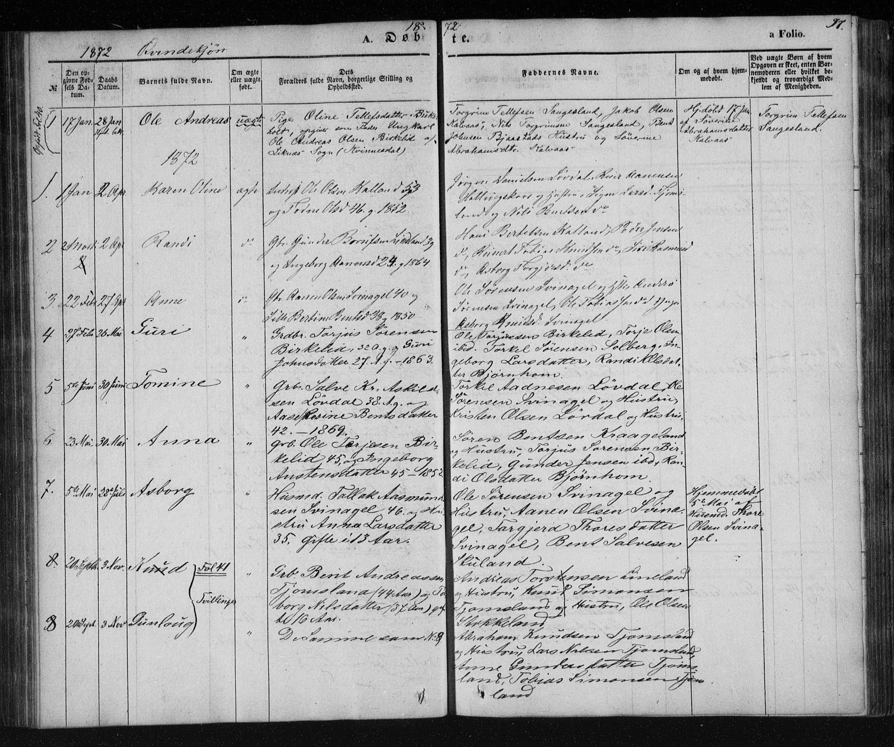 Holum sokneprestkontor, AV/SAK-1111-0022/F/Fa/Fab/L0005: Parish register (official) no. A 5, 1847-1874, p. 97