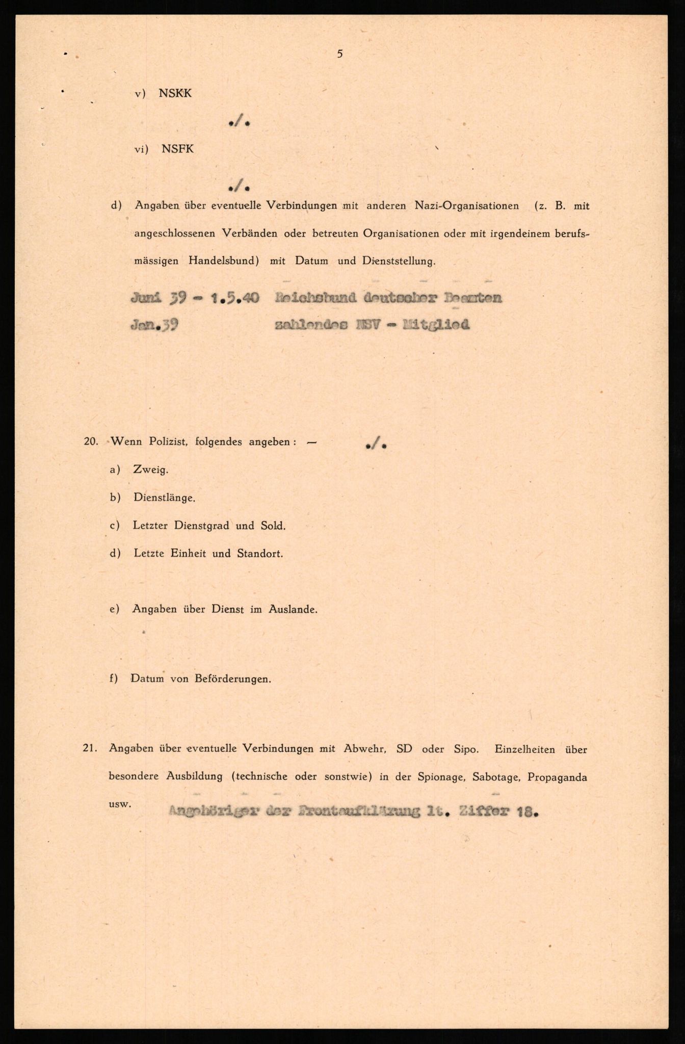 Forsvaret, Forsvarets overkommando II, AV/RA-RAFA-3915/D/Db/L0025: CI Questionaires. Tyske okkupasjonsstyrker i Norge. Tyskere., 1945-1946, p. 373