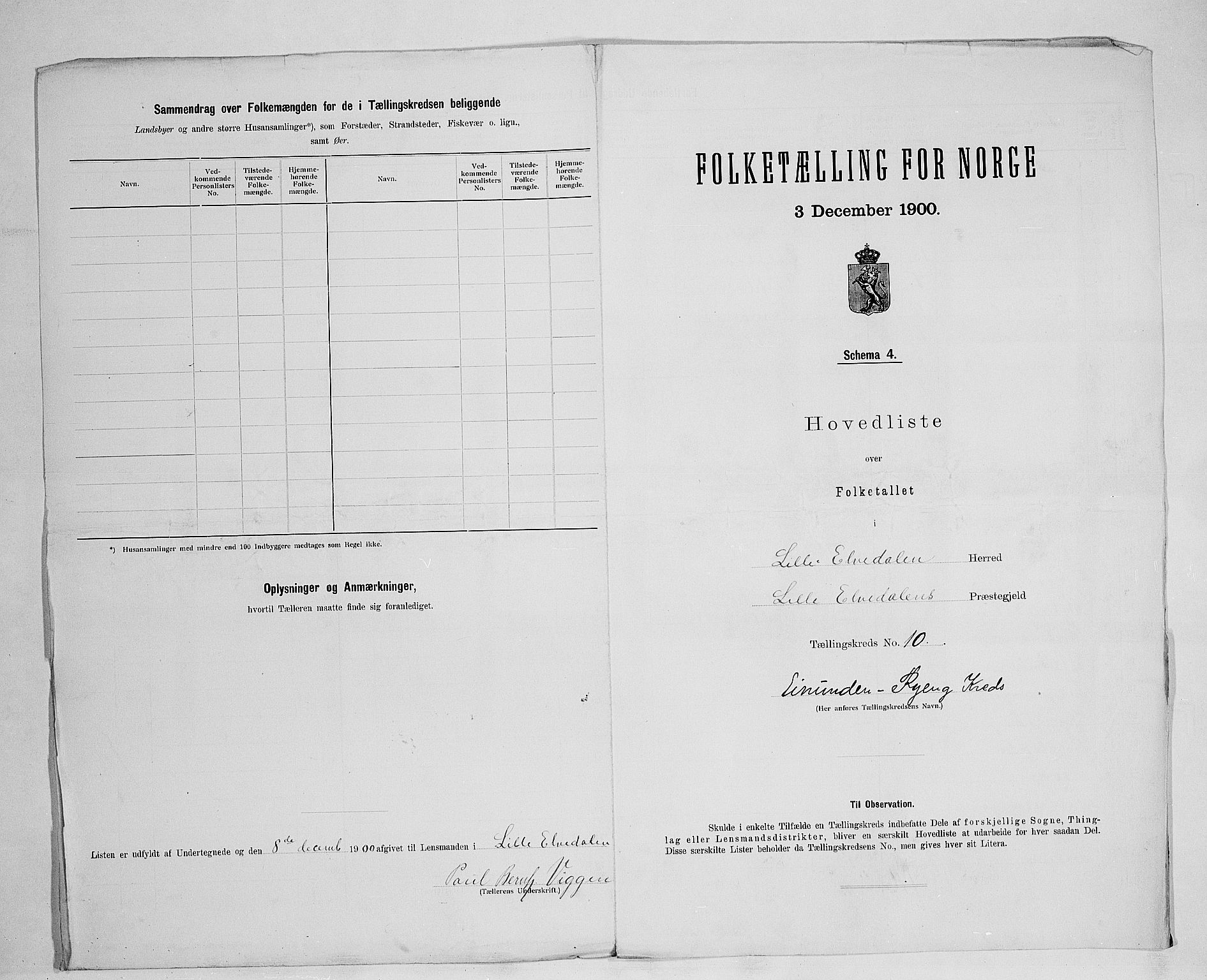 SAH, 1900 census for Lille Elvedalen, 1900, p. 39