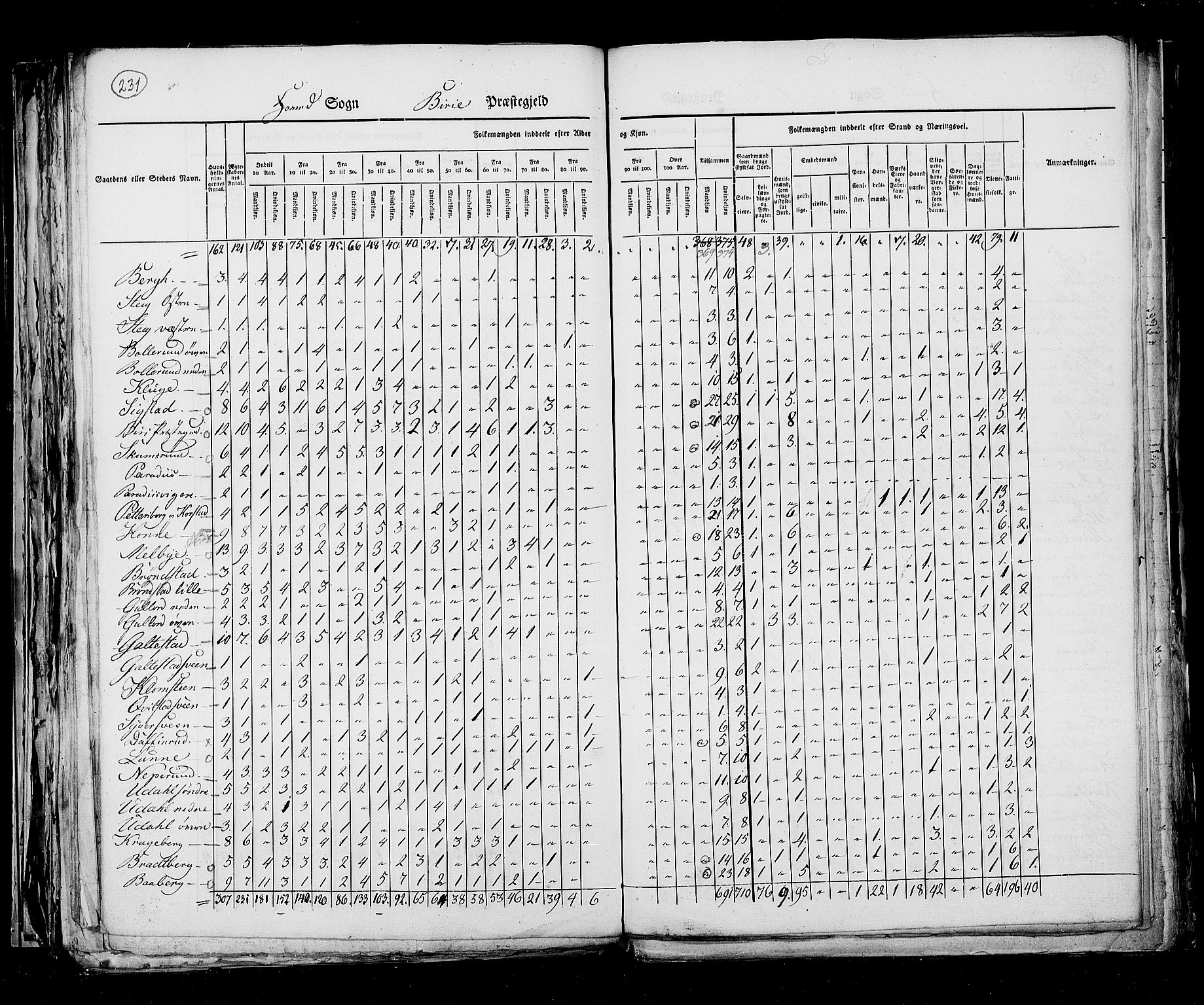 RA, Census 1825, vol. 6: Kristians amt, 1825, p. 231