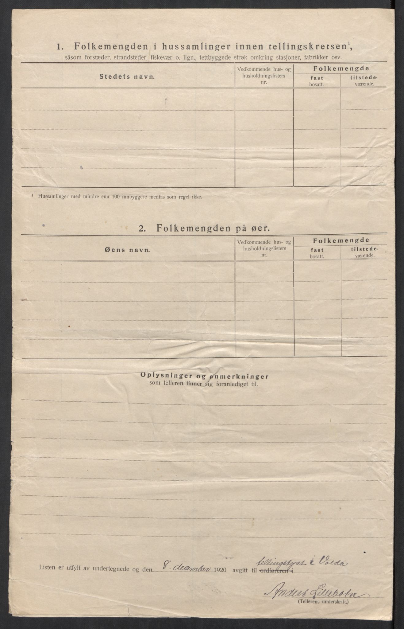 SAT, 1920 census for Volda, 1920, p. 59