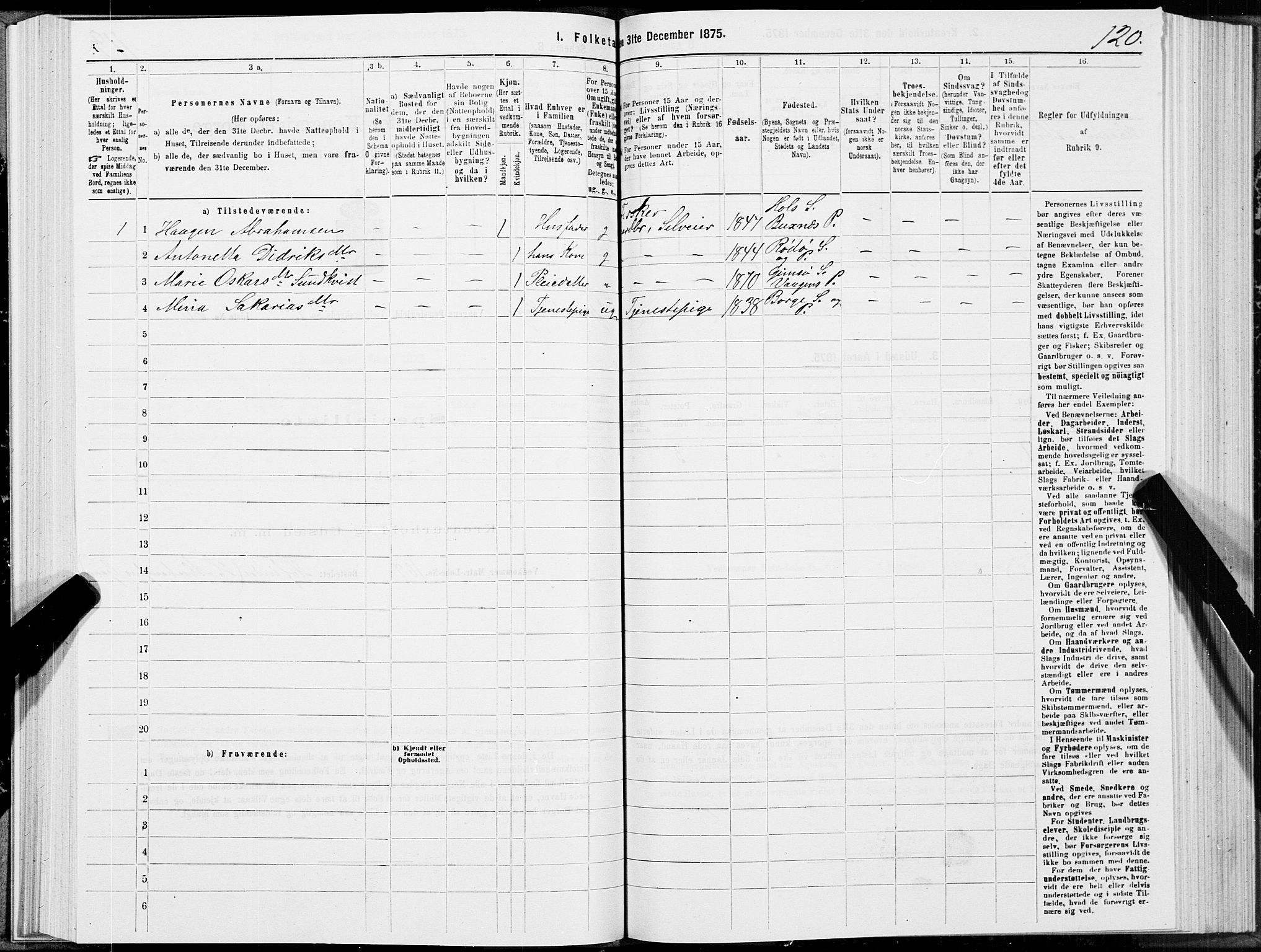 SAT, 1875 census for 1865P Vågan, 1875, p. 5120