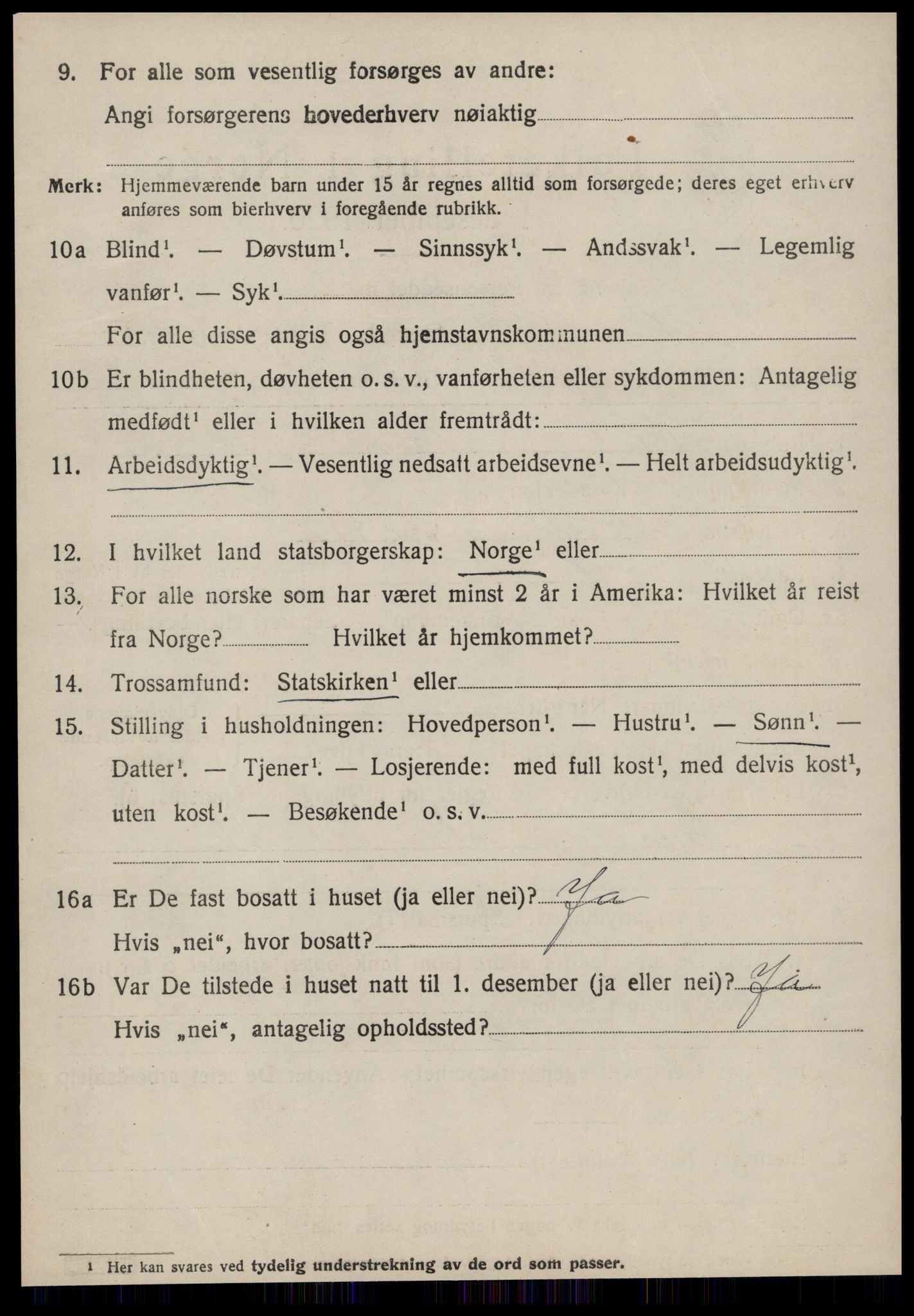 SAT, 1920 census for Volda, 1920, p. 8275