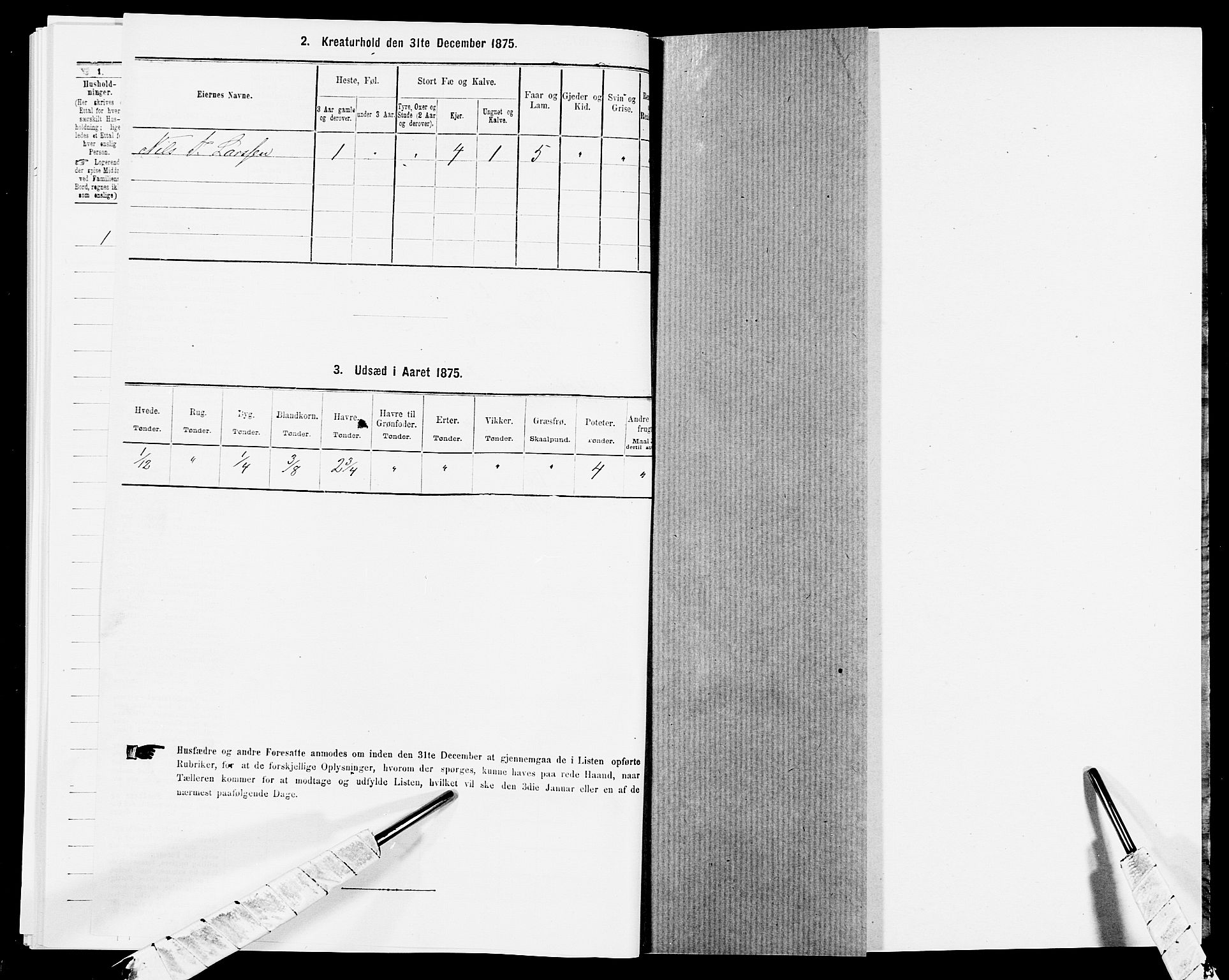 SAK, 1875 census for 1032P Lyngdal, 1875, p. 1356