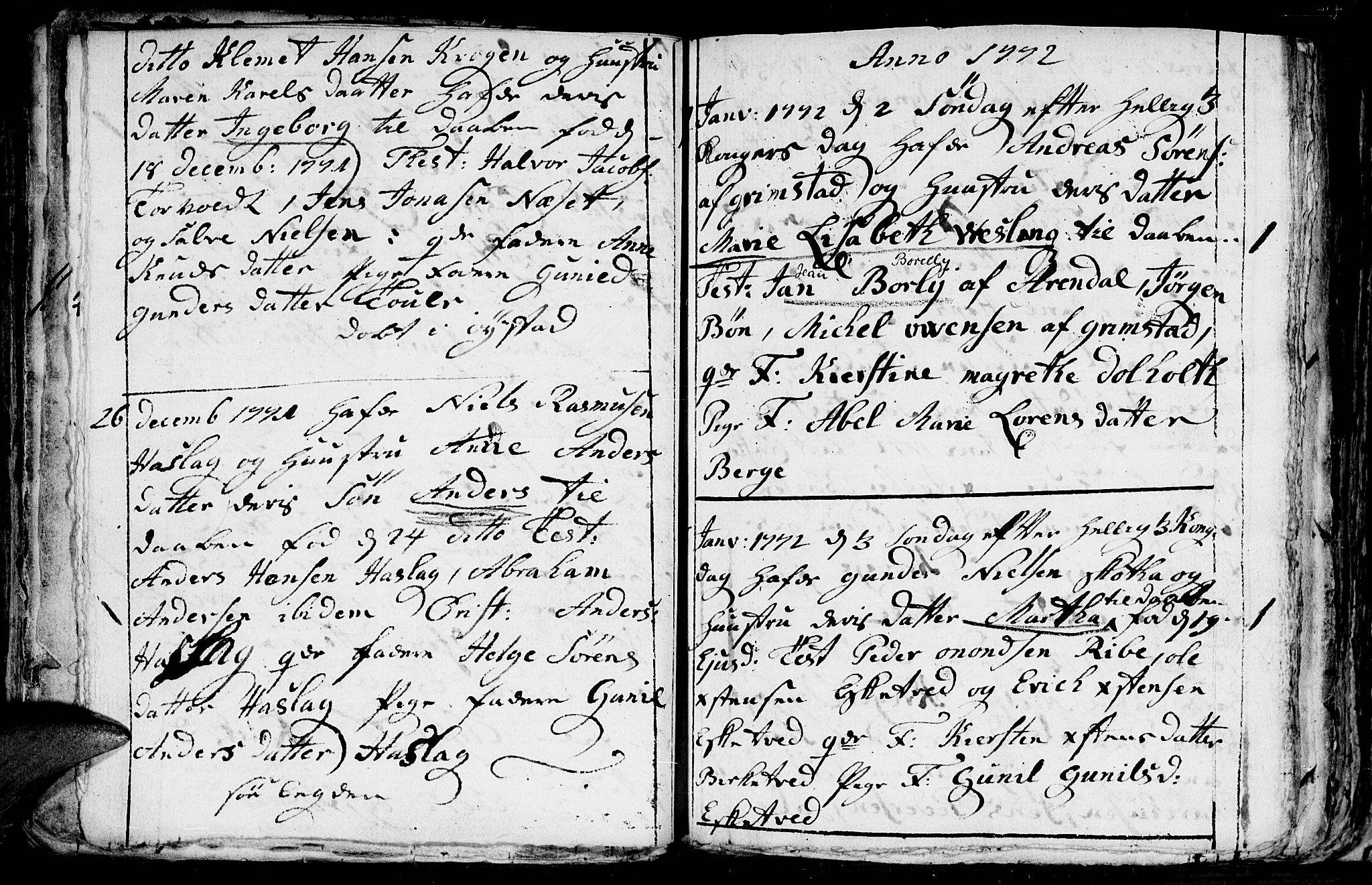 Fjære sokneprestkontor, SAK/1111-0011/F/Fb/L0004: Parish register (copy) no. B 4, 1766-1785, p. 77b-78a