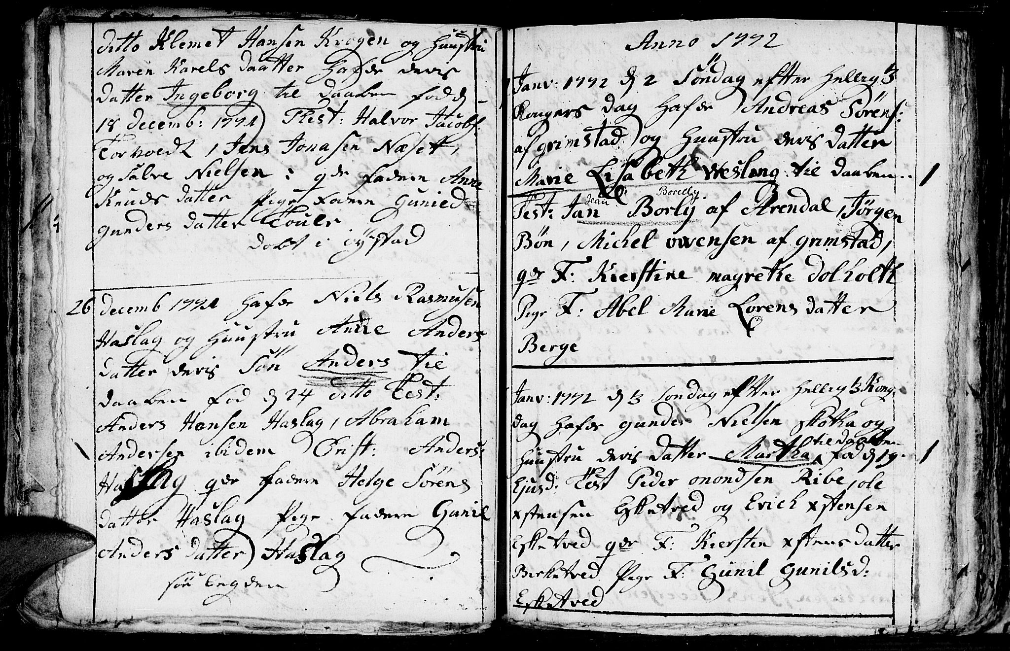 Fjære sokneprestkontor, AV/SAK-1111-0011/F/Fb/L0004: Parish register (copy) no. B 4, 1766-1785, p. 77b-78a