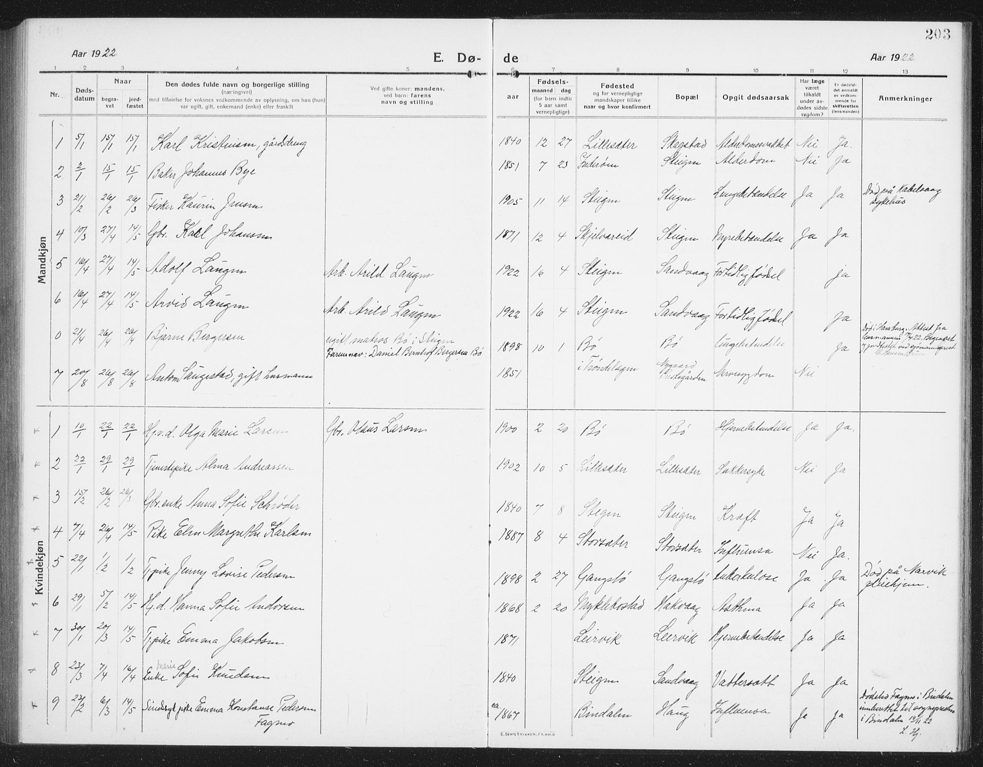Ministerialprotokoller, klokkerbøker og fødselsregistre - Nordland, SAT/A-1459/855/L0817: Parish register (copy) no. 855C06, 1917-1934, p. 203