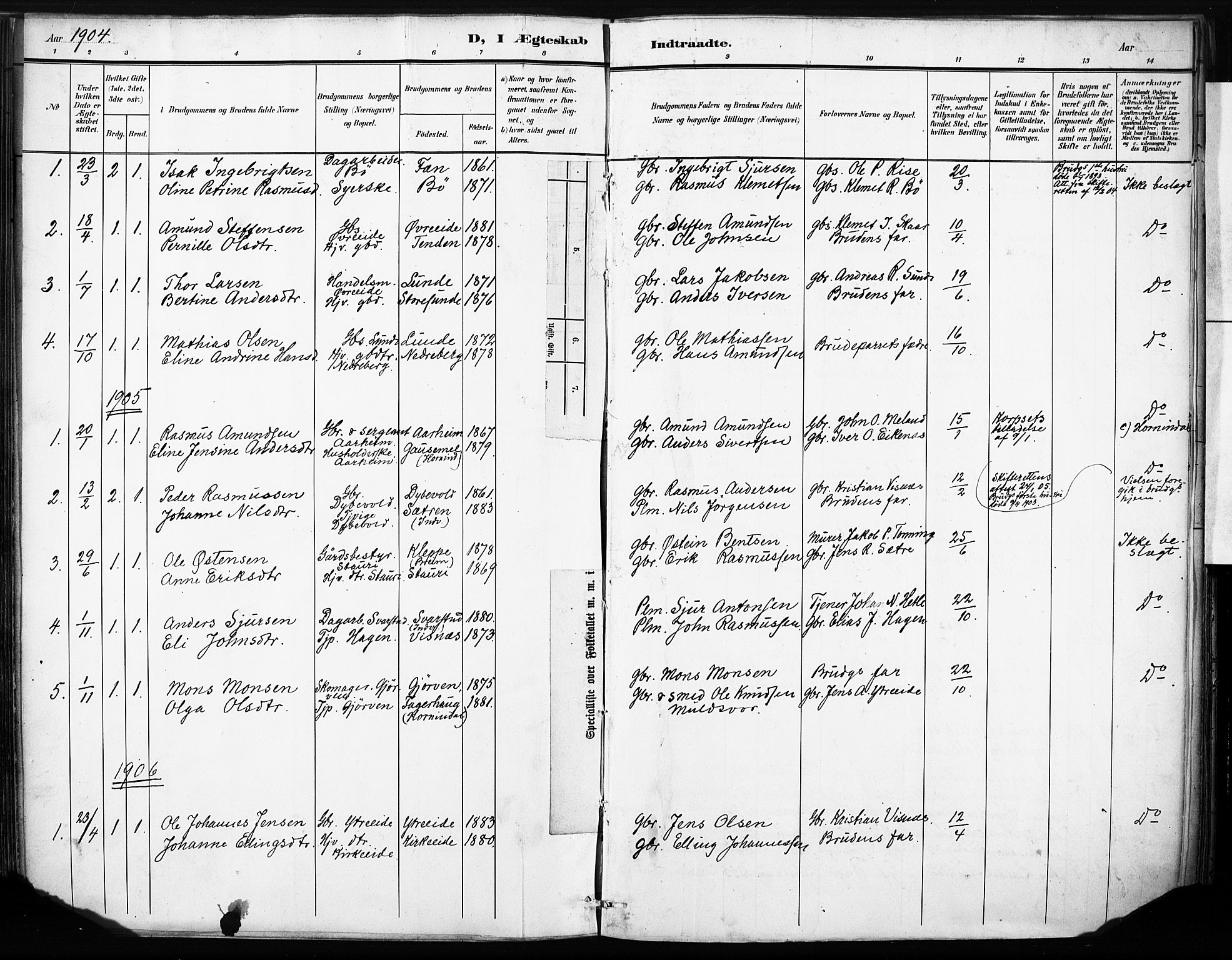 Stryn Sokneprestembete, AV/SAB-A-82501: Parish register (official) no. B 1, 1878-1907