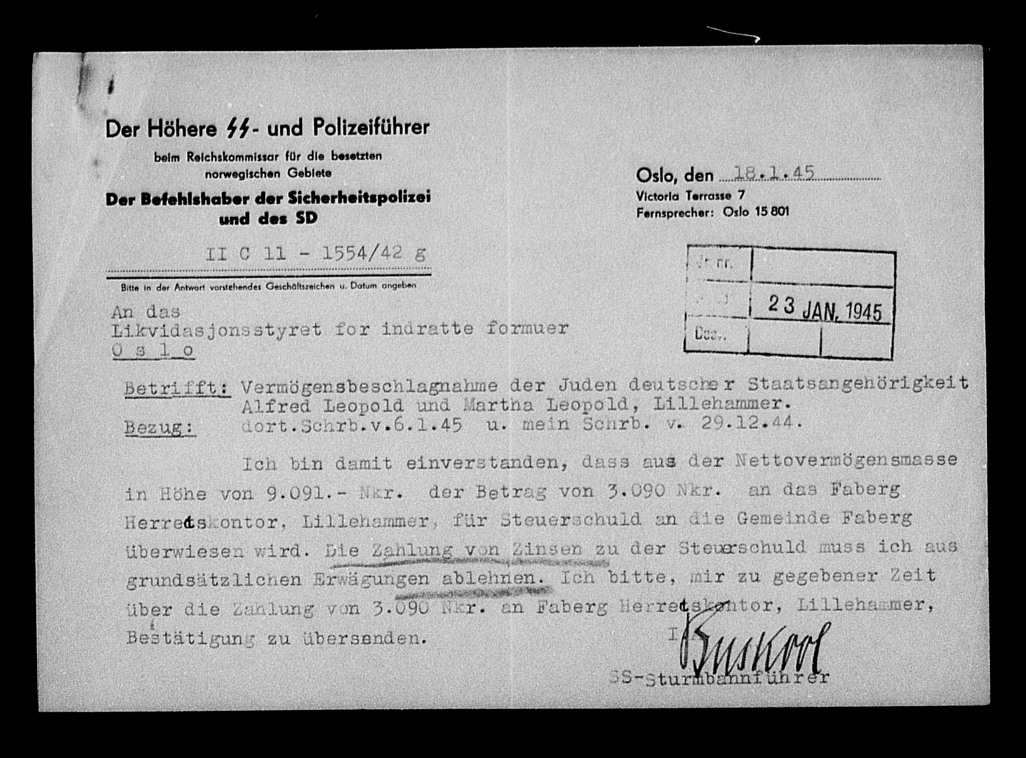 Justisdepartementet, Tilbakeføringskontoret for inndratte formuer, AV/RA-S-1564/H/Hc/Hcd/L1002: --, 1945-1947, p. 284