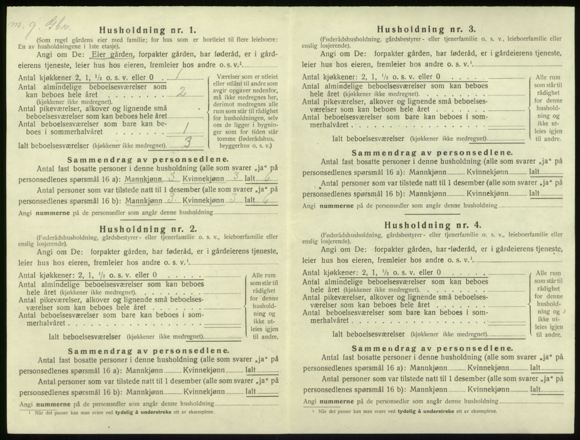 SAB, 1920 census for Brekke, 1920, p. 139