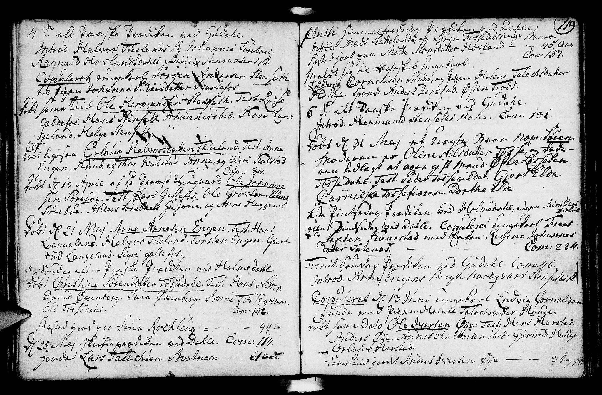 Fjaler sokneprestembete, AV/SAB-A-79801/H/Haa/Haaa/L0003: Parish register (official) no. A 3, 1799-1814, p. 119