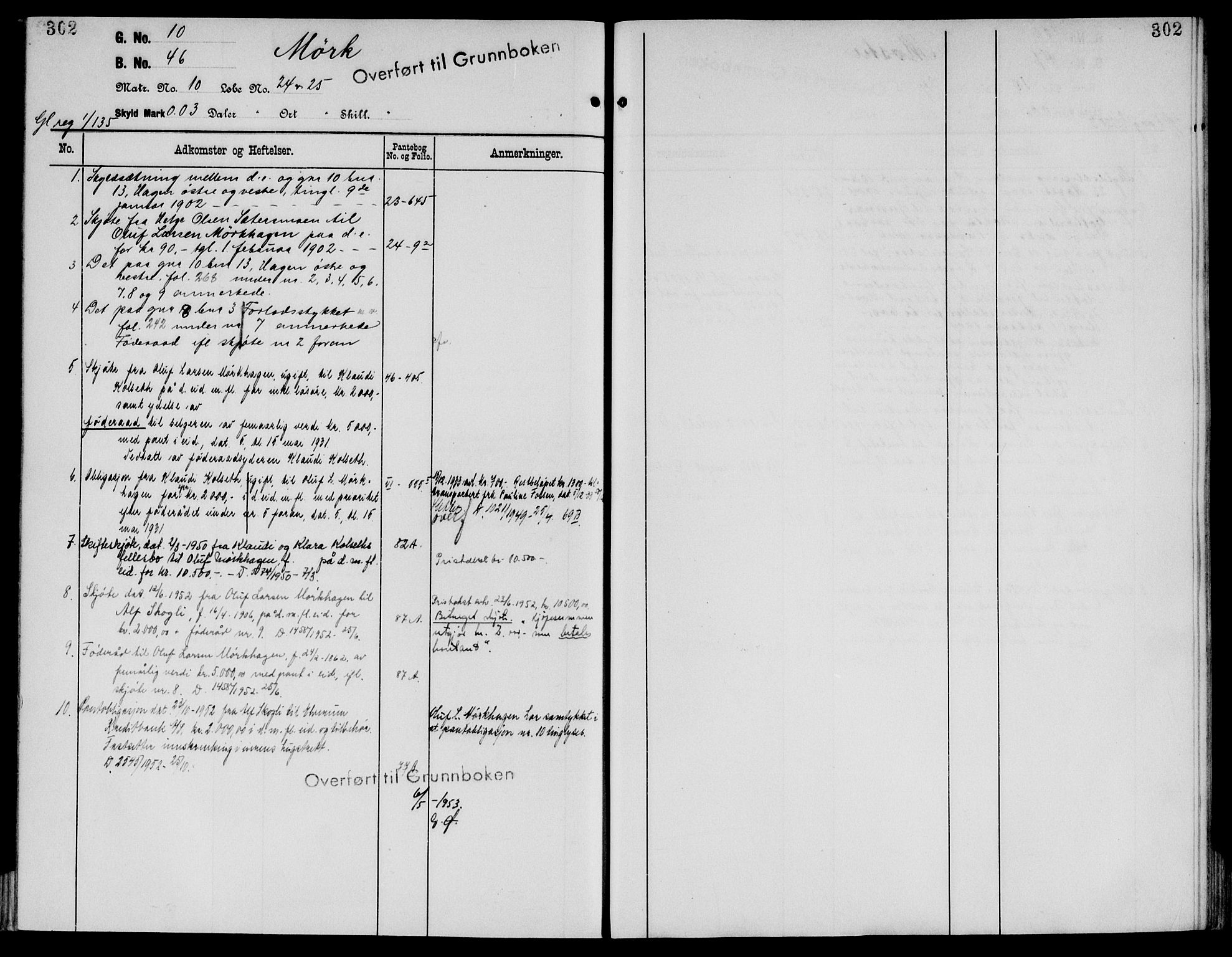 Sør-Østerdal sorenskriveri, AV/SAH-TING-018/H/Ha/Haa/L0019: Mortgage register no. 1, 1922-1954, p. 302