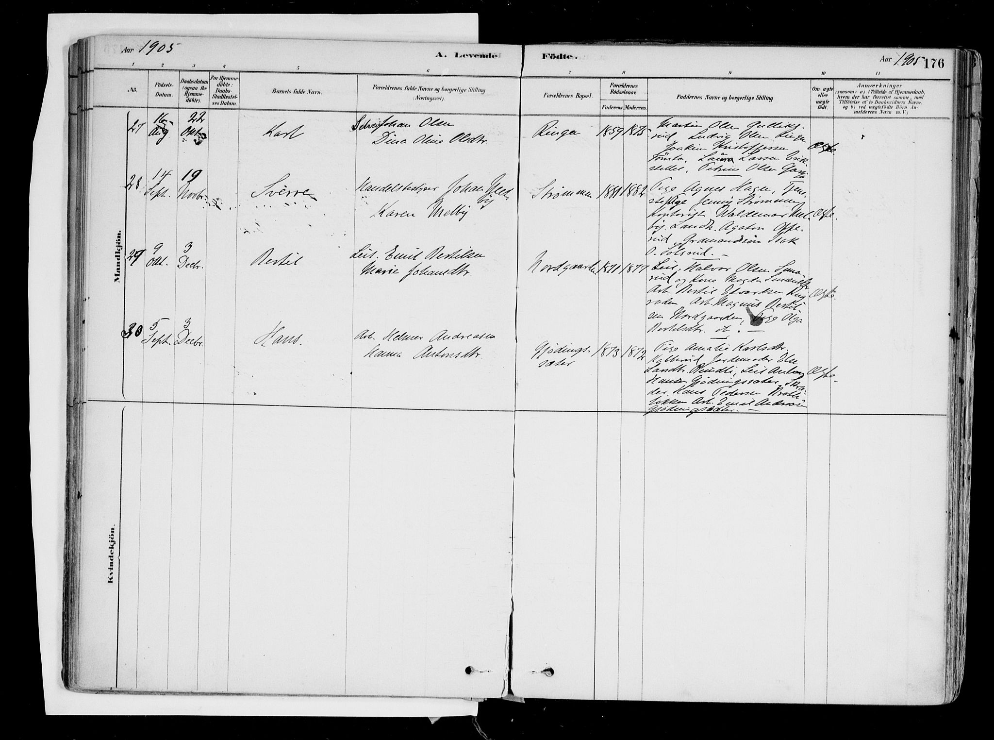 Hurdal prestekontor Kirkebøker, AV/SAO-A-10889/F/Fa/L0007: Parish register (official) no. I 7, 1878-1906, p. 176